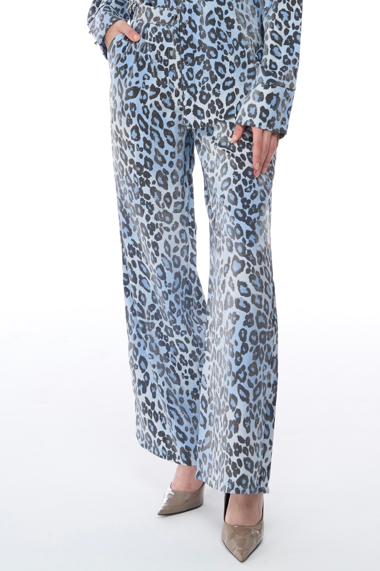 VICTORIA PANTS - Leopard - Blue