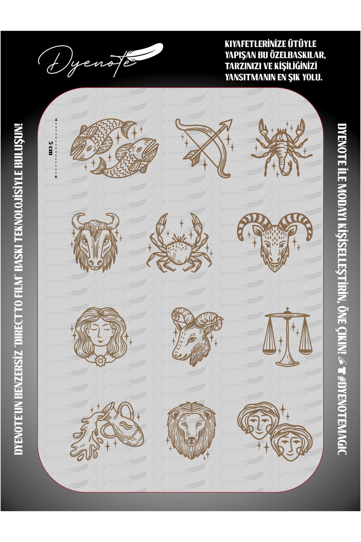 Zodiac Signs Horoscopes Fabric Applique Patch With Iron On Transfer Printing Paper Dtf Emblem