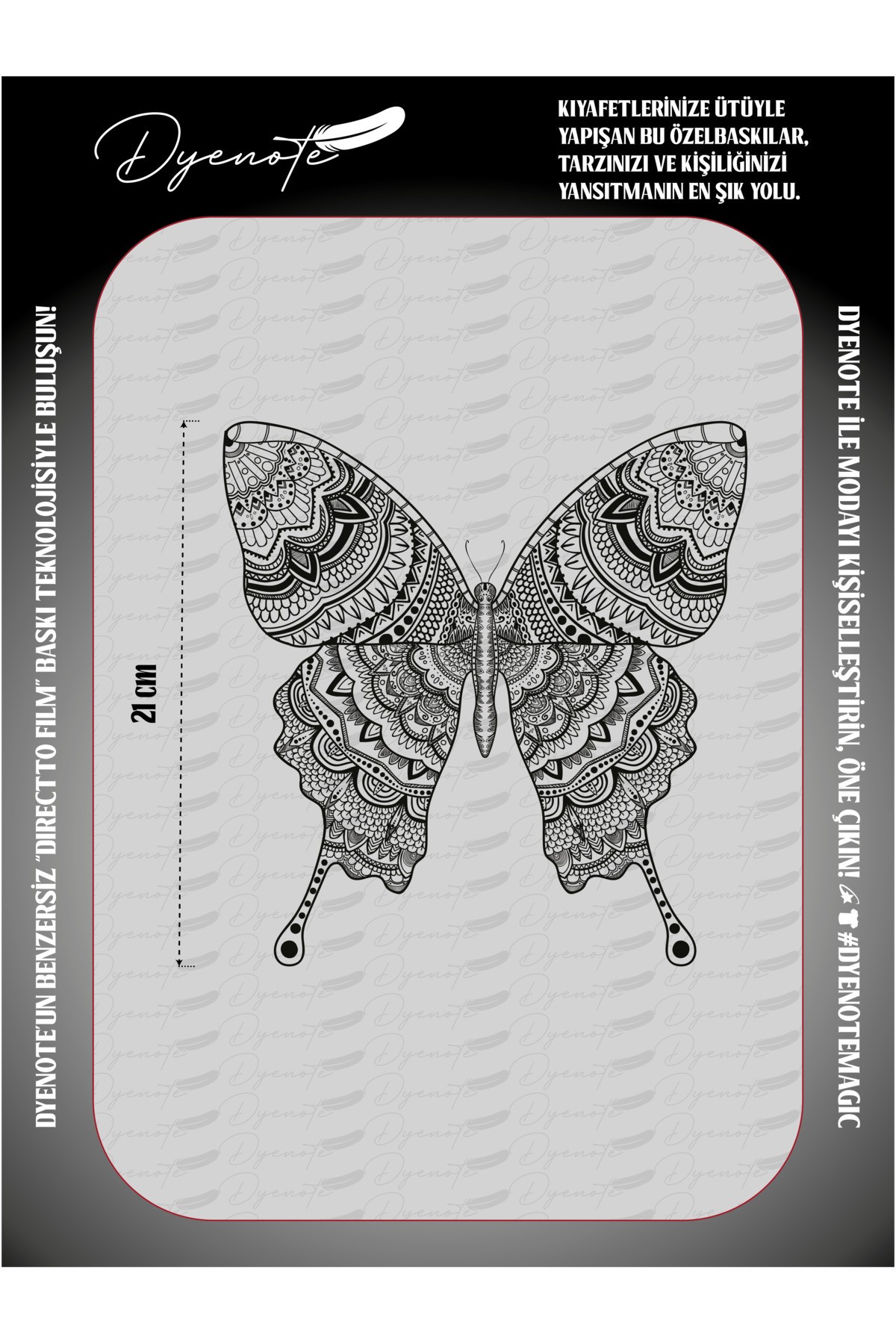 Butterfly Mandala Motif Patch With Iron-on Adhesive Transfer Paper Dtf Emblem