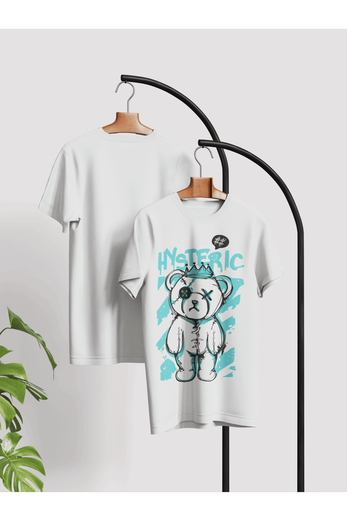 Ayıcık Teddy Bear Özel Tasarım Baskılı %100 Beyaz Pamuk T-Shirt Vol.12