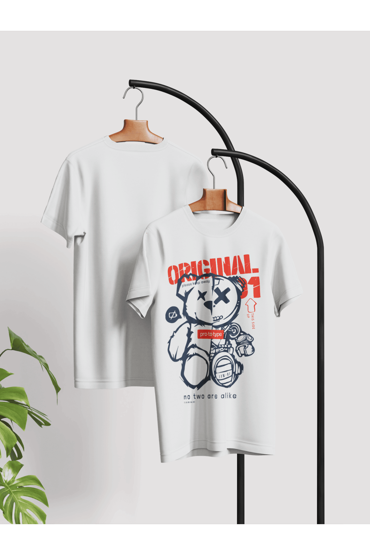 Ayıcık Teddy Bear Özel Tasarım Baskılı %100 Beyaz Pamuk T-Shirt Vol.13