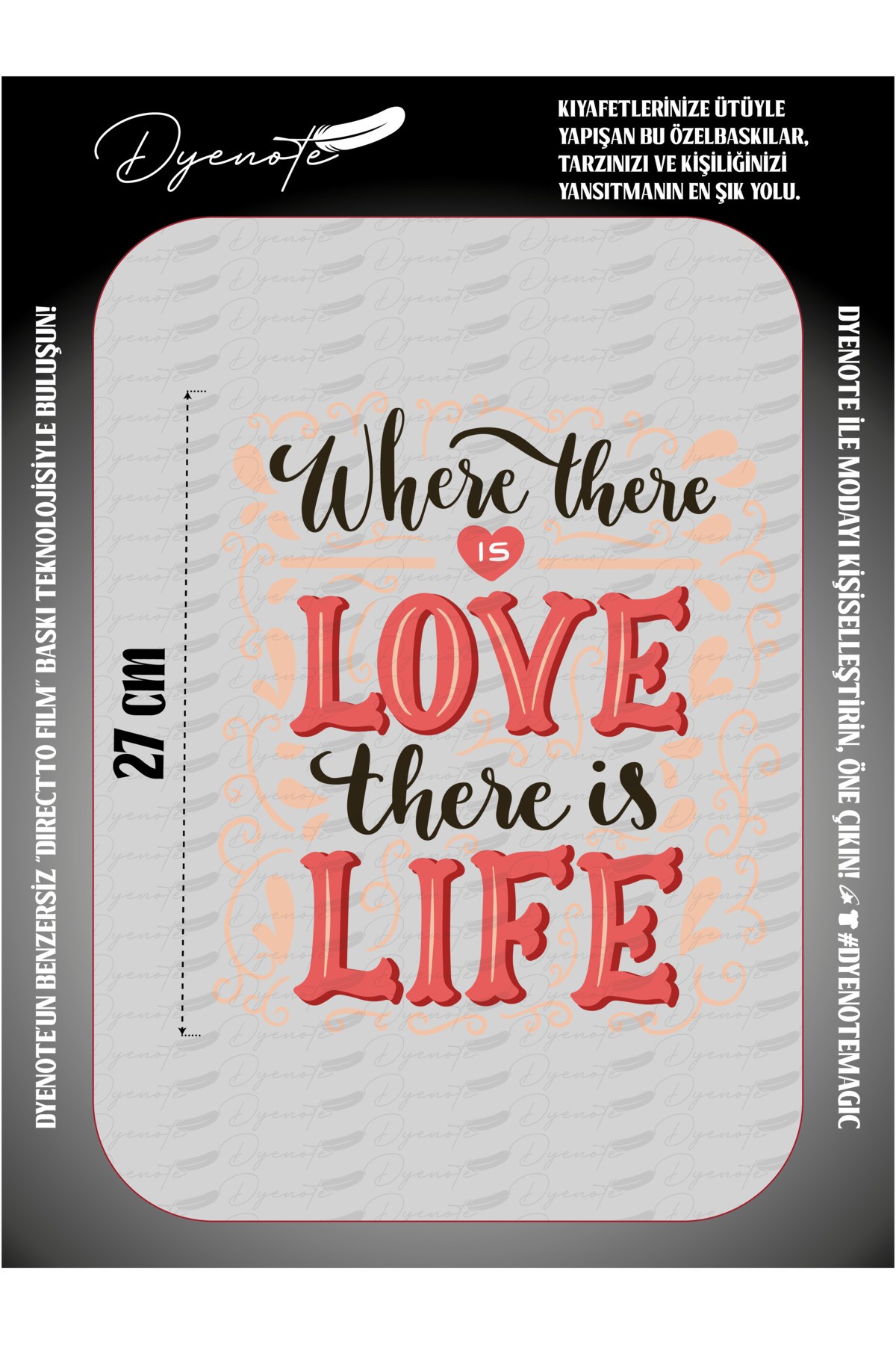 Where There Is Love There Is Life Fabric Applique Patch Iron On Transfer Printing Paper Dtf Arma