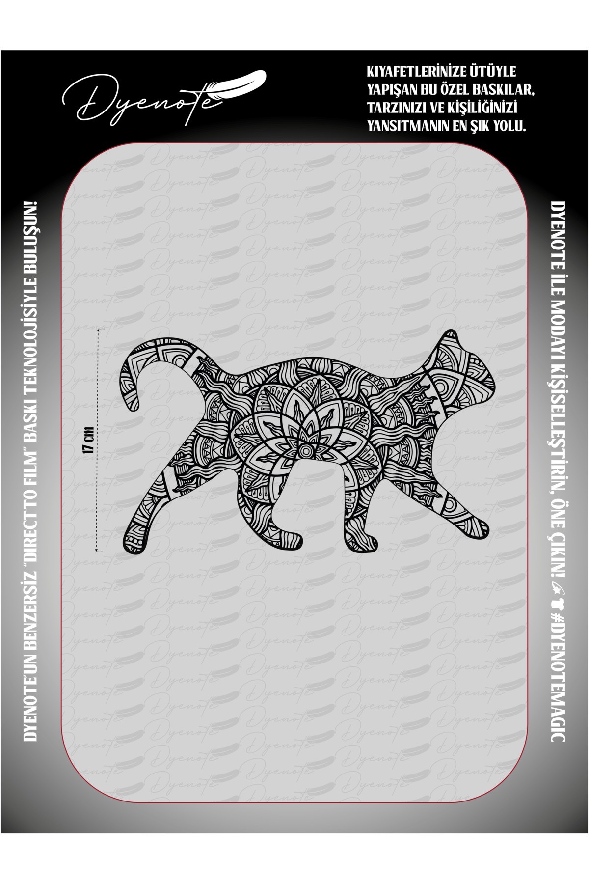 Cat Mandala Motif Pattern Fabric Applique Patch With Iron On Transfer Paper Dtf Embroidery