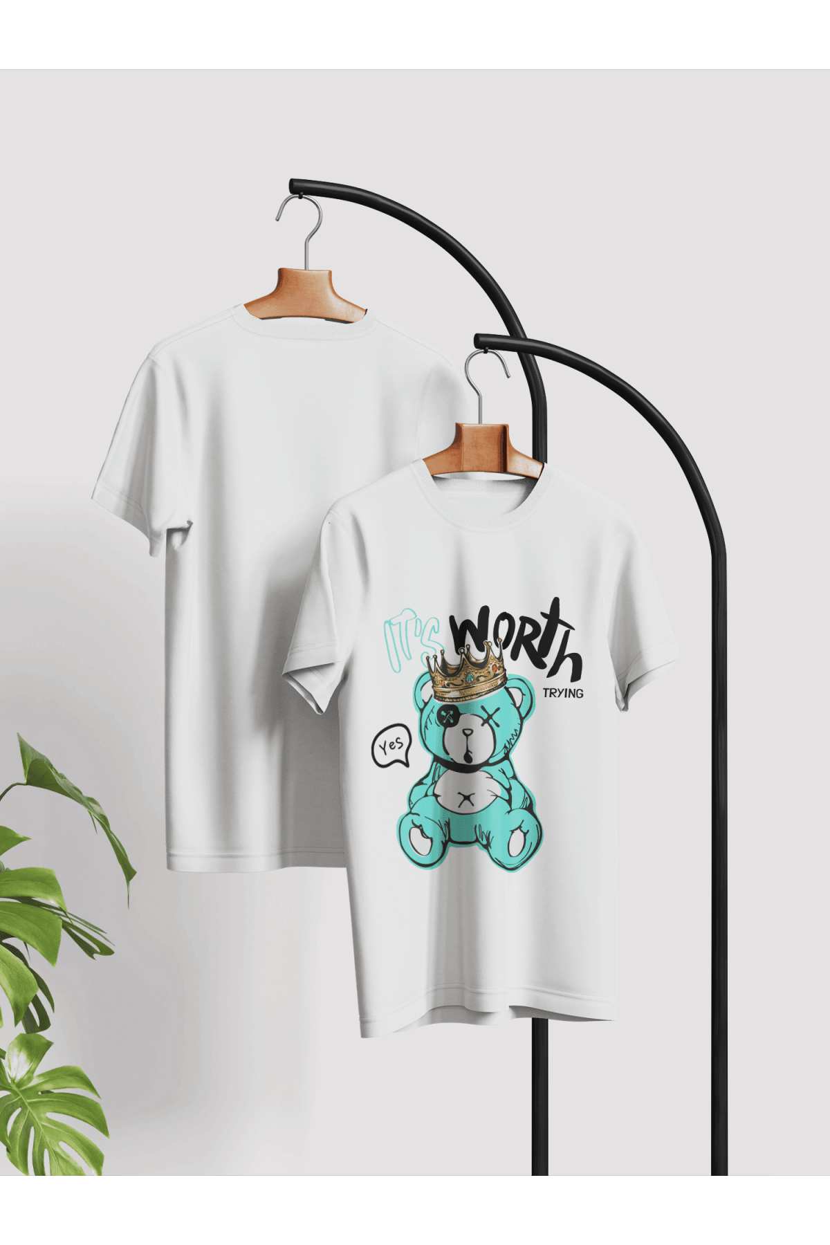 Ayıcık Teddy Bear Özel Tasarım Baskılı %100 Beyaz Pamuk T-Shirt Vol.7