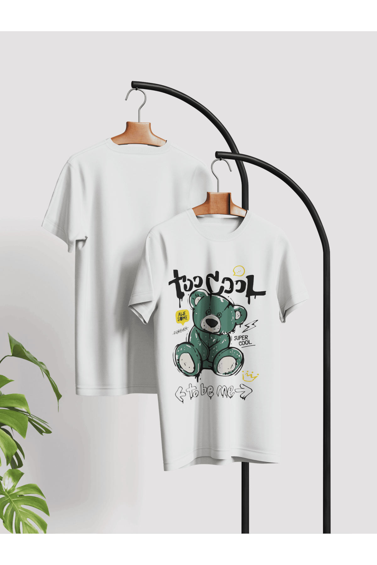 Ayıcık Teddy Bear Özel Tasarım Baskılı %100 Beyaz Pamuk T-Shirt Vol.11