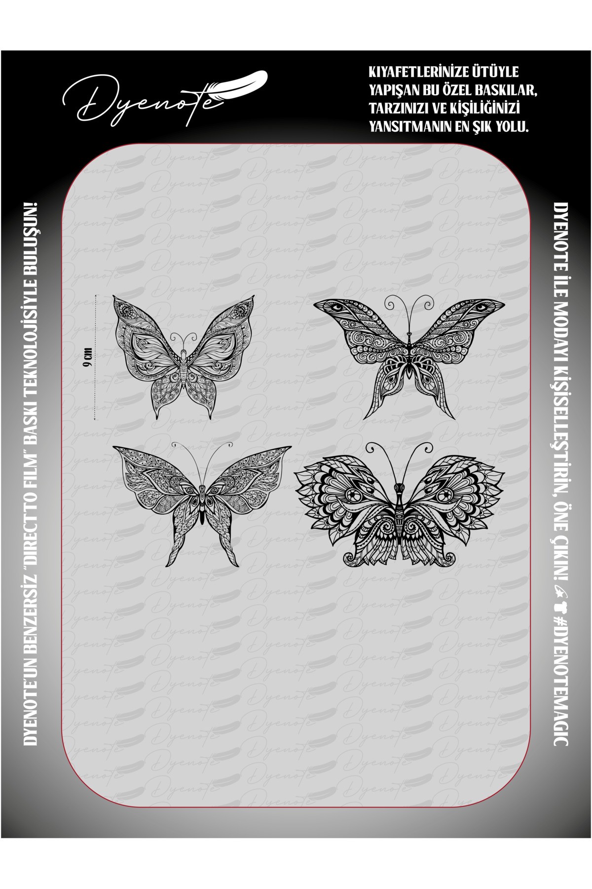 Butterfly Mandala Pattern Motif Fabric Applique Patch Iron On Transfer Printing Paper Dtf Embroidery