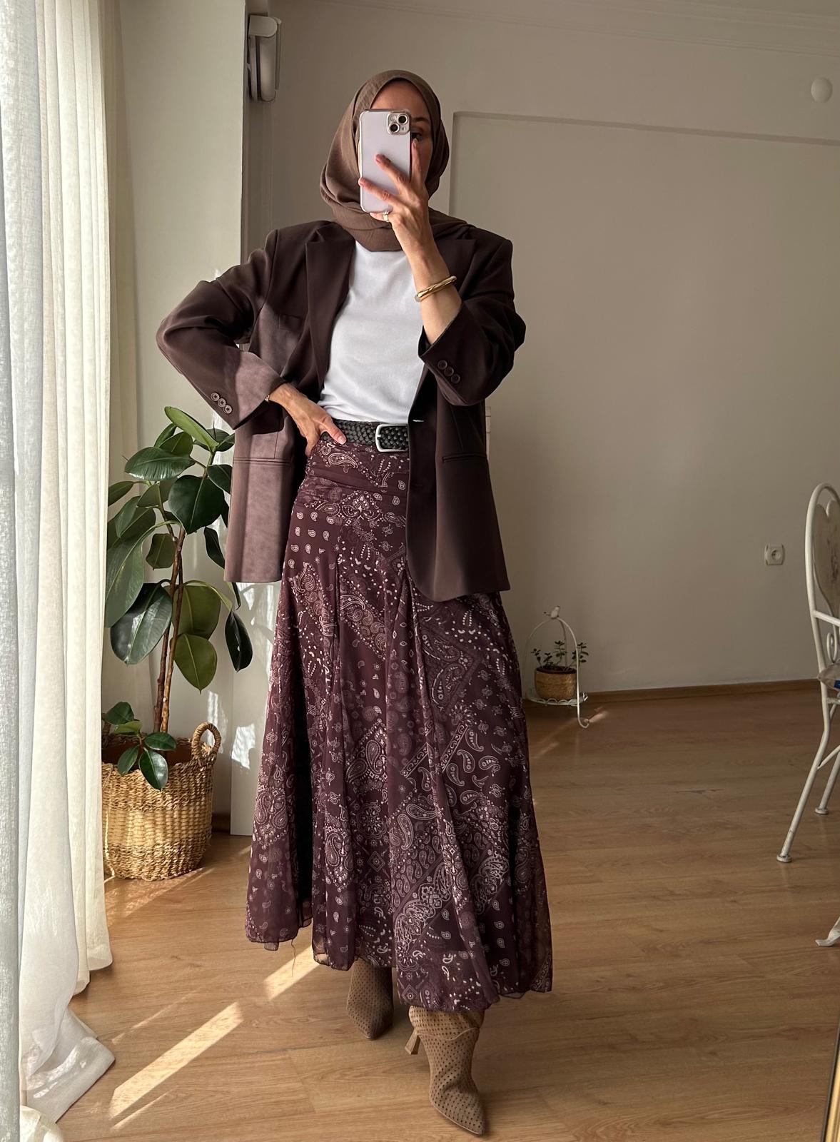 KORSAJLI ŞAL DESEN ETEK