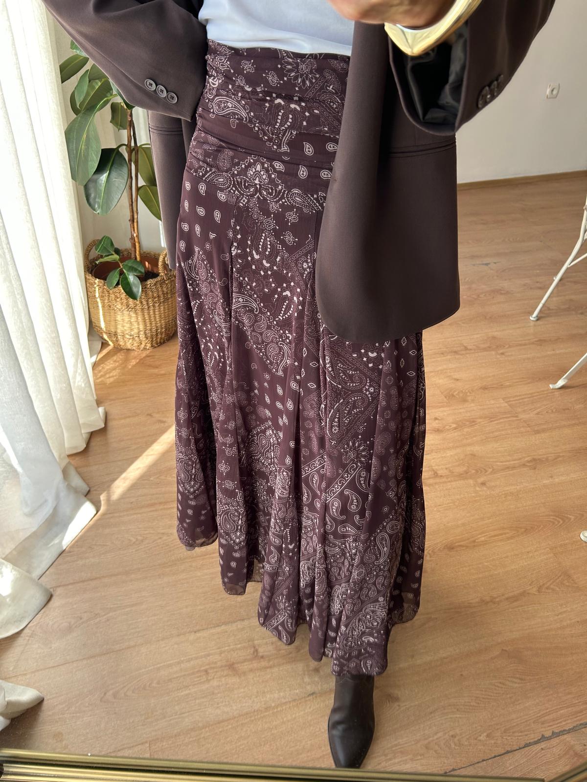 KORSAJLI ŞAL DESEN ETEK