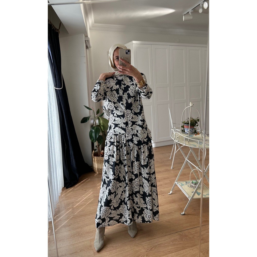 FLORAL DESENLİ ETEK GÖMLEK TAKIM
