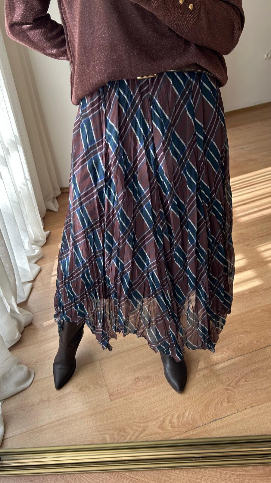 EKOSE ŞİFON KAHVE ETEK