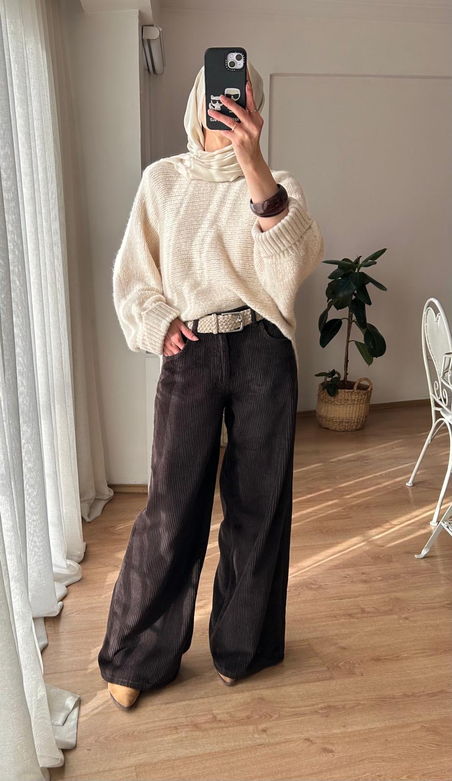 KADİFE BOL PAÇA PANTOLON