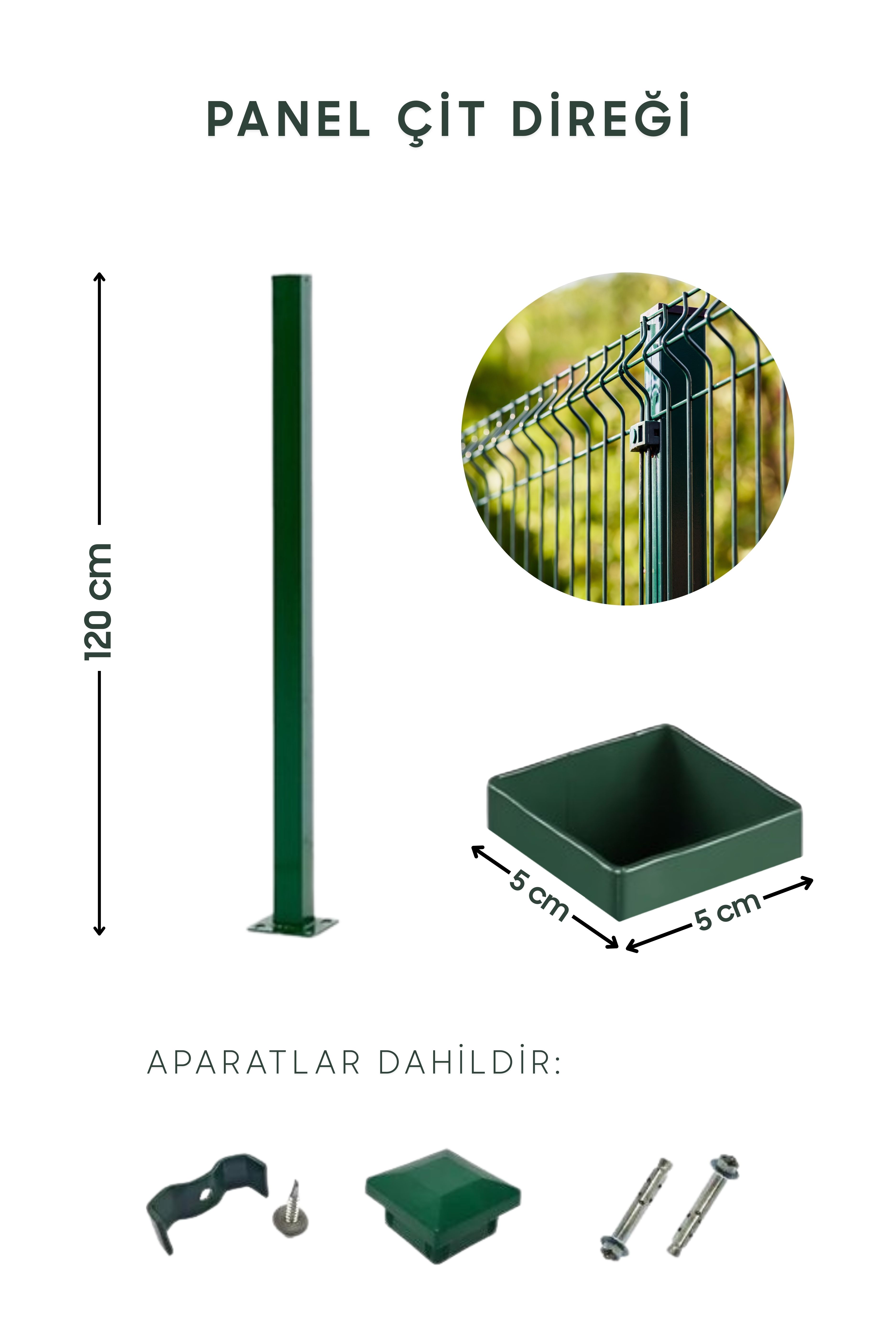Panel Çit Direği - 120x250 cm