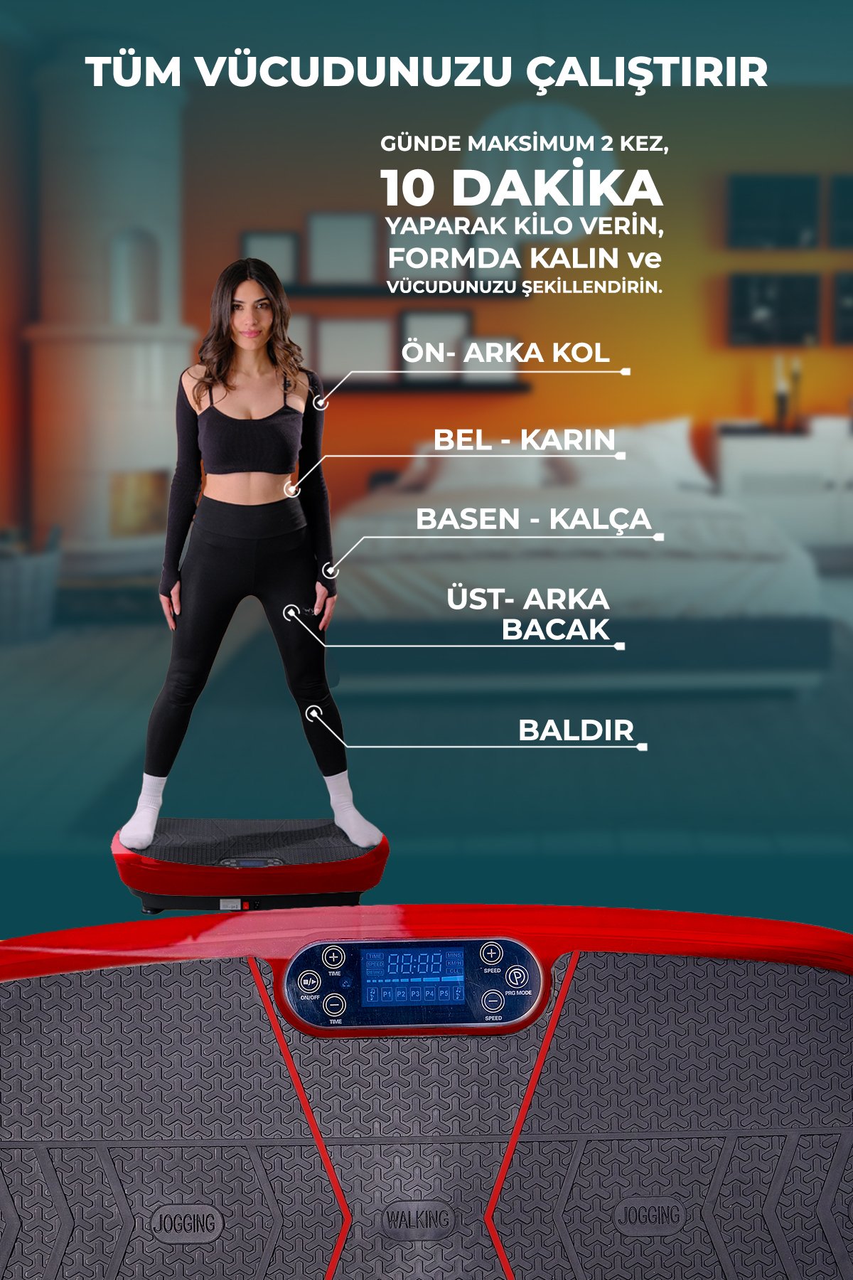 MetaFit Super Pro Red Model Yüksek Titreşimli Zayıflama ve Spor Cihazı