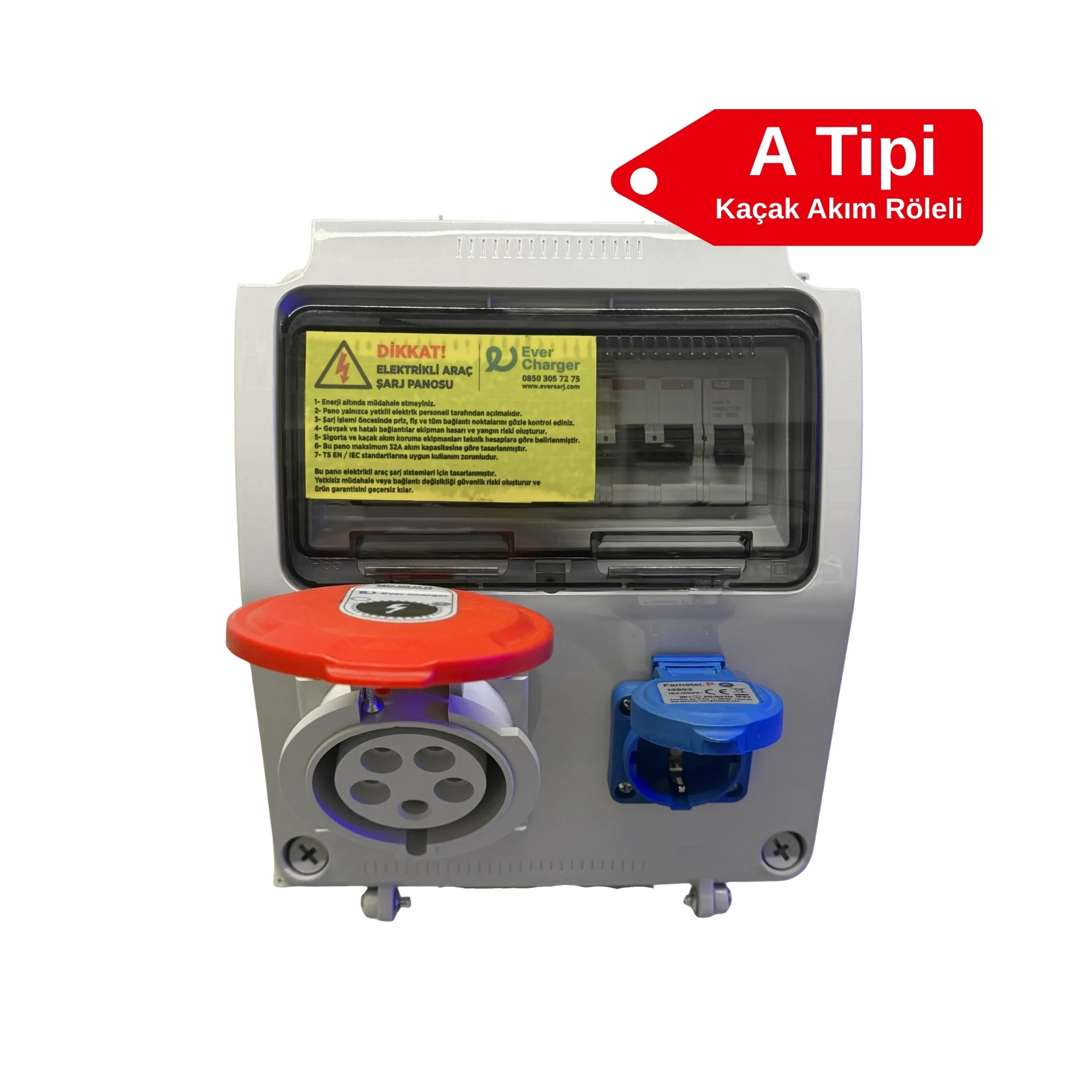 RT-152715様 Ever Charger Kombibox Plastik 5x32 Trifaze - A Tipi Kaçak Akım