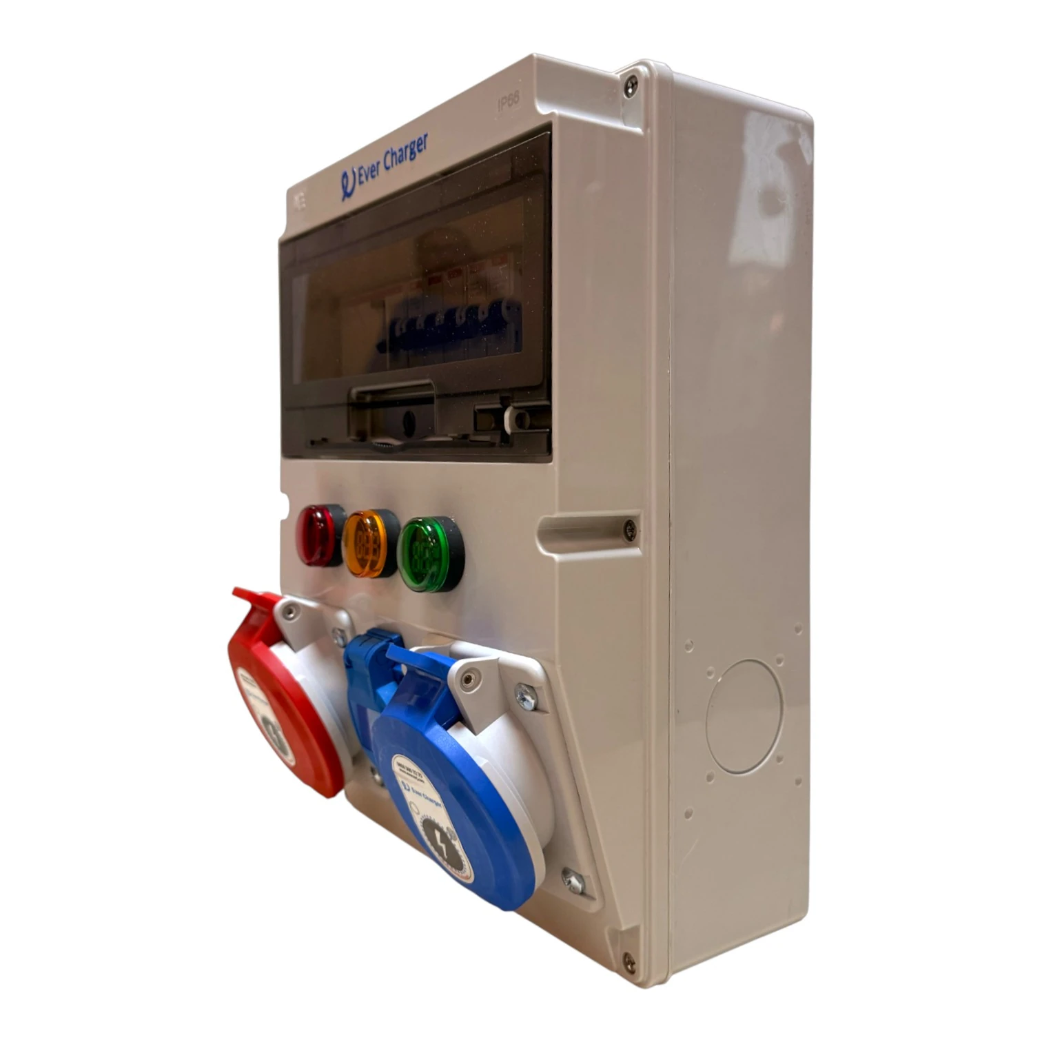 Ever Charger Kombibox Plastik Trifaze+Monofaze Kaçak Akım Röleli ve Sigortalı