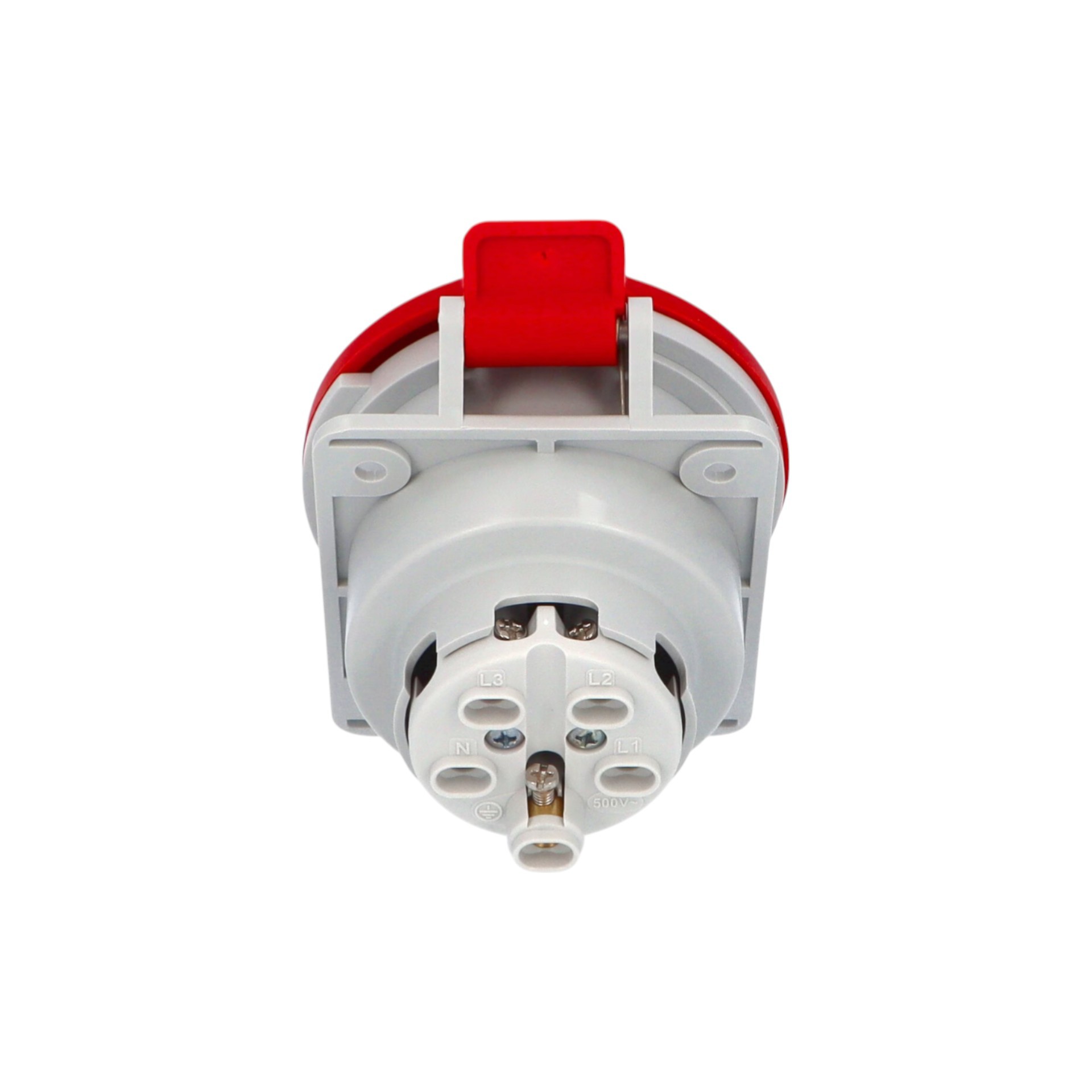 Ever Charger Eğik Makine Prizi Üç Faz 32A 3P+N+PE IP44 Kırmızı Vidalı Bağlantı Kombinasyon Kutusu için
