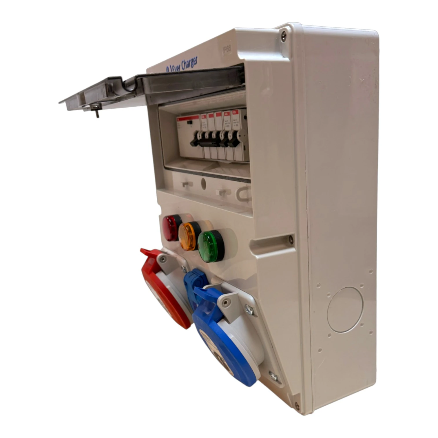 Ever Charger Kombibox Plastik Trifaze+Monofaze Kaçak Akım Röleli ve Sigortalı