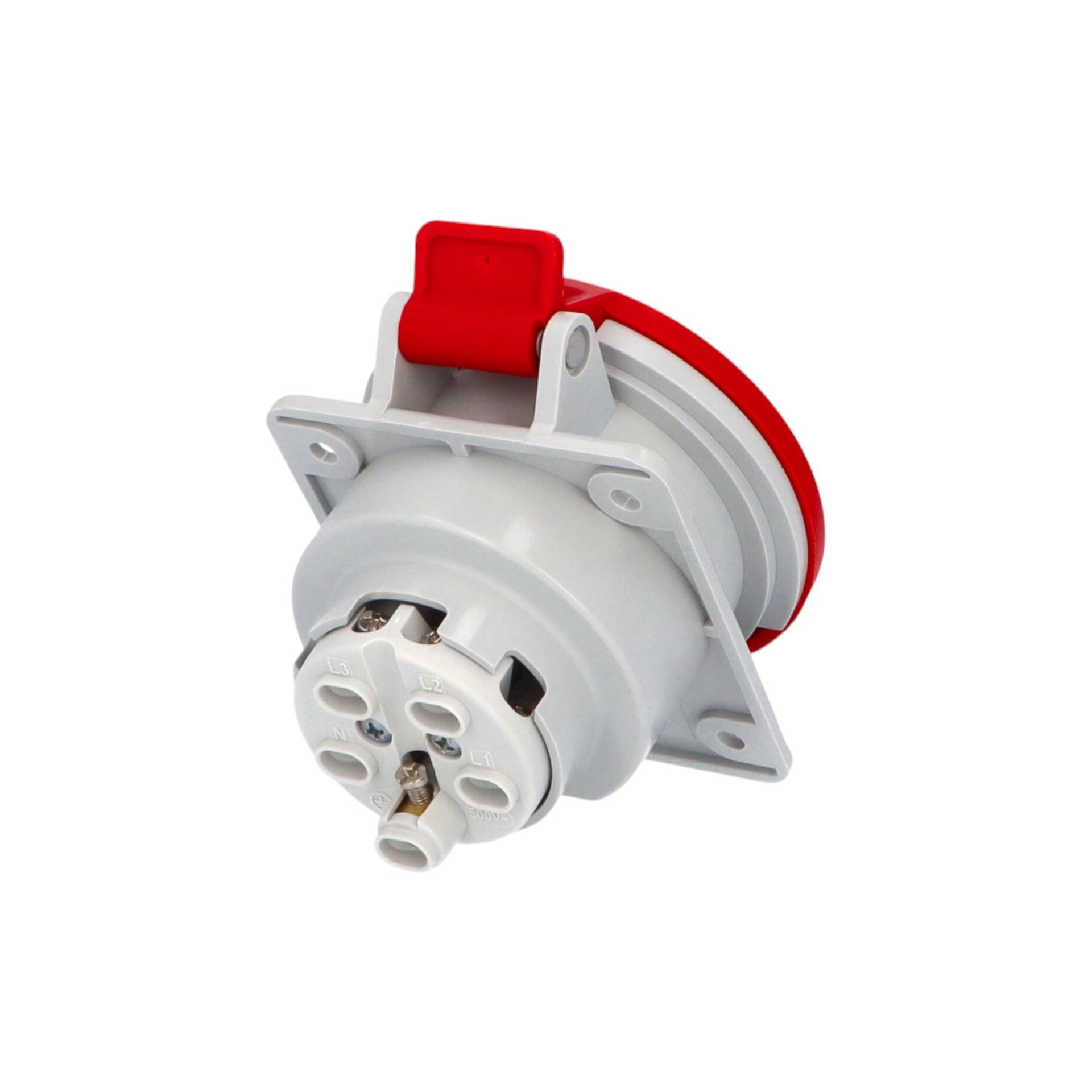 Ever Charger Eğik Makine Prizi Üç Faz 32A 3P+N+PE IP44 Kırmızı Vidalı Bağlantı Kombinasyon Kutusu için
