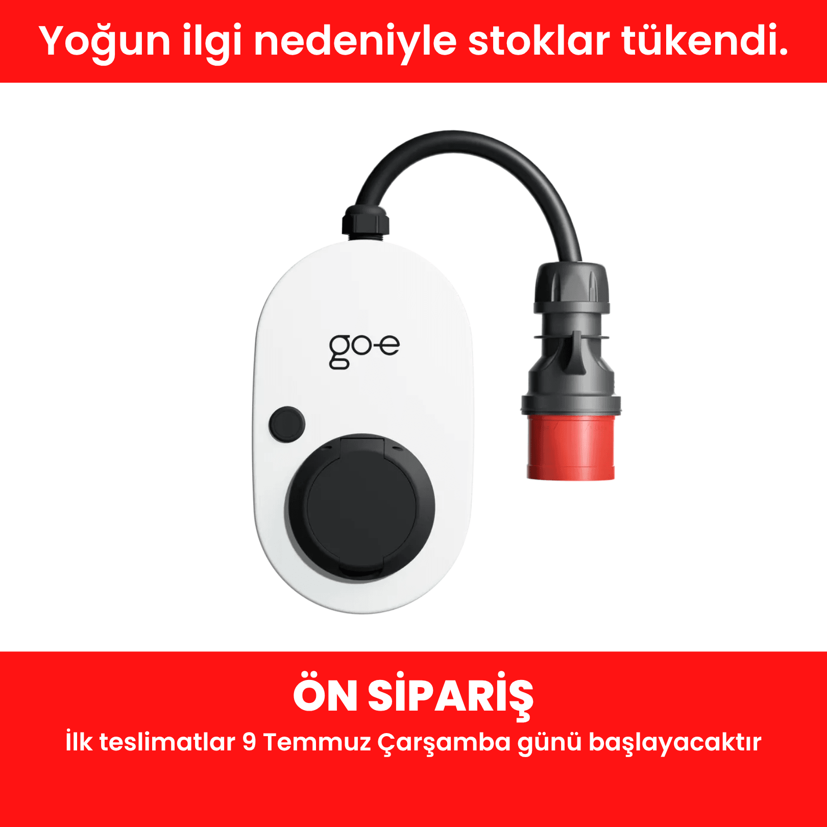 GO-E Charger 22 kW Gemini Flex Elektrikli Araç Hızlı Şarj Cihazı (Mobil)