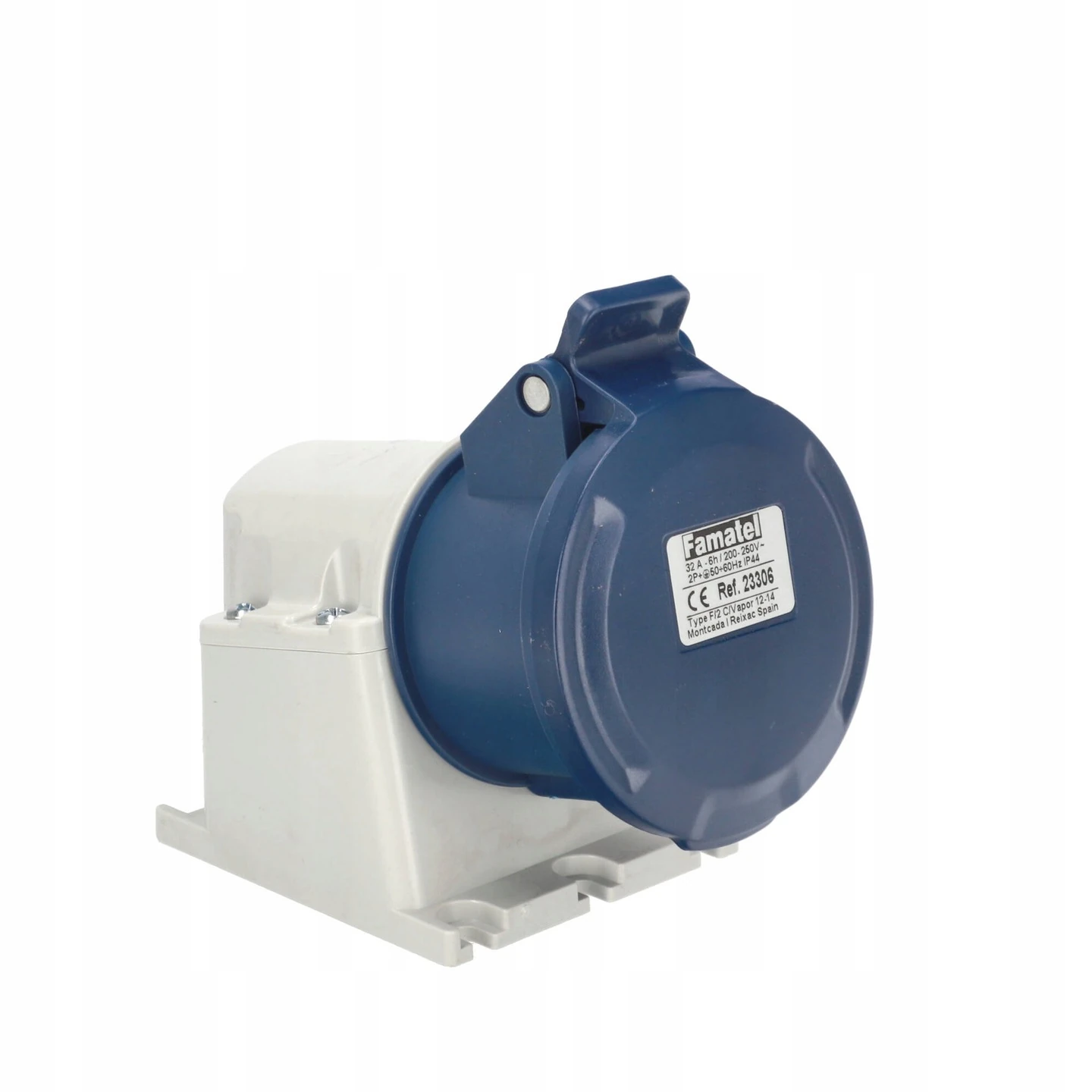 Ever Charger Eğik Duvar Prizi Tek Faz 32A 1P+N+PE IP44 Mavi Vidalı Bağlantı