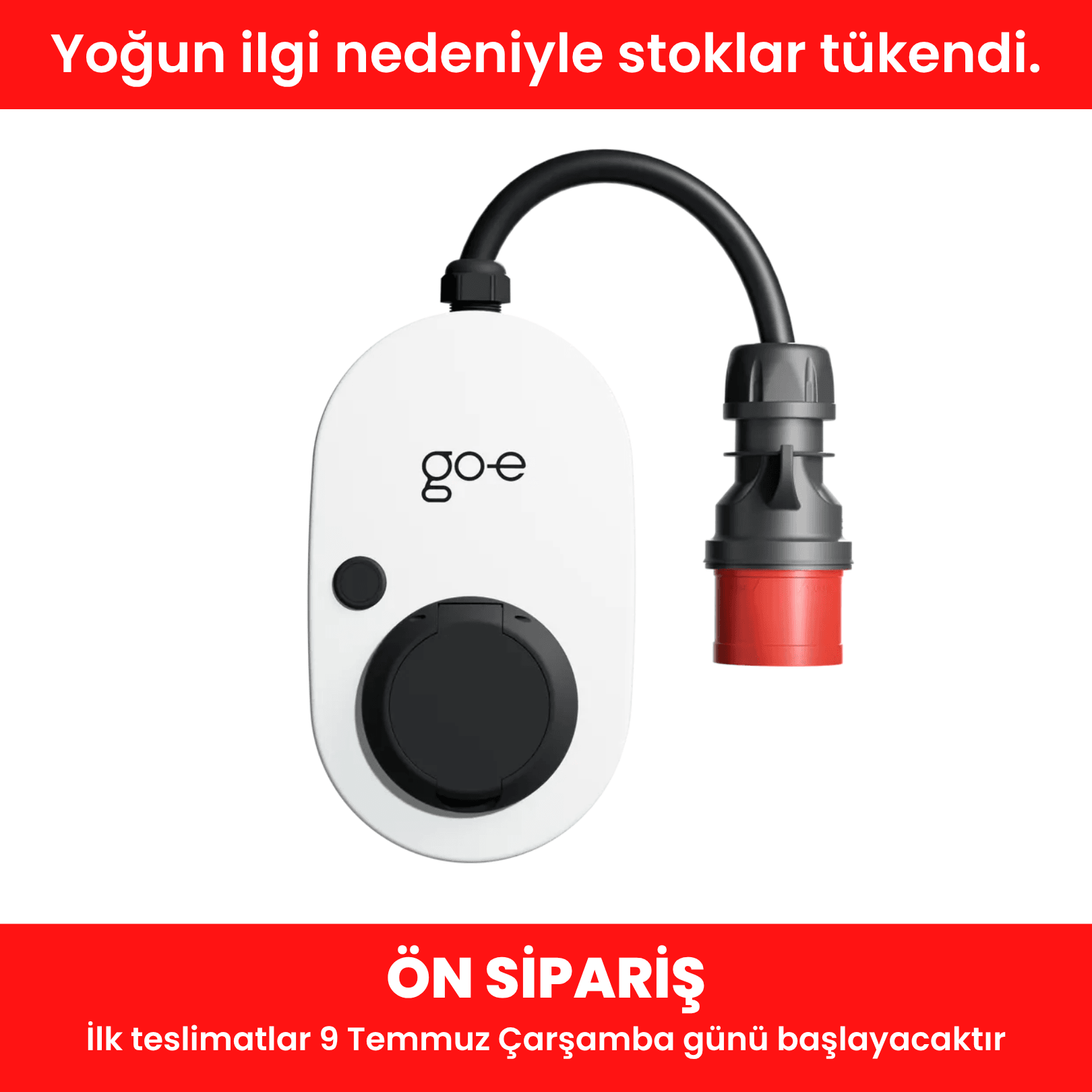 GO-E Charger 22 kW Gemini Flex Elektrikli Araç Hızlı Şarj Cihazı (Mobil)