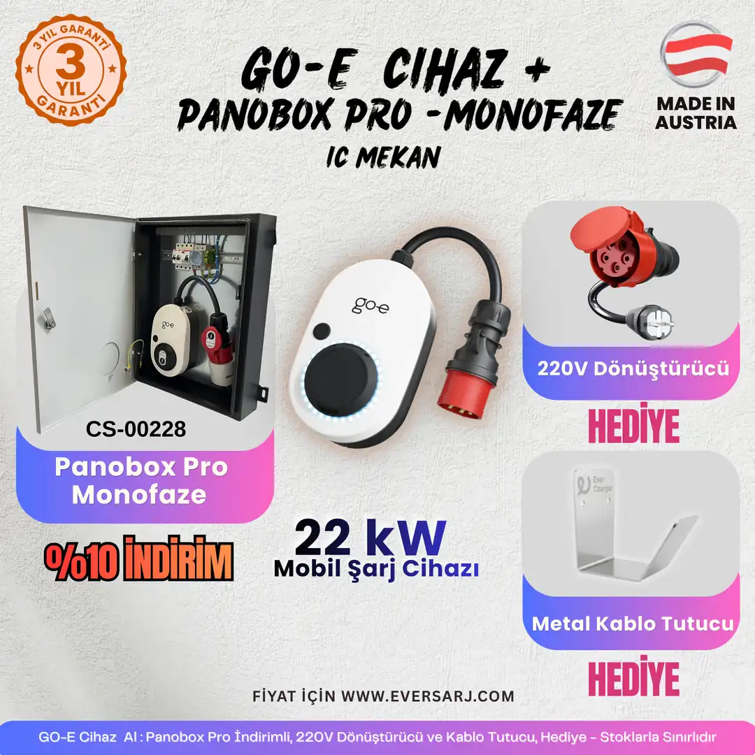 go-e Gemini Flex Alana PanoBox Pro Monofaze %10 İndirimli - Ever