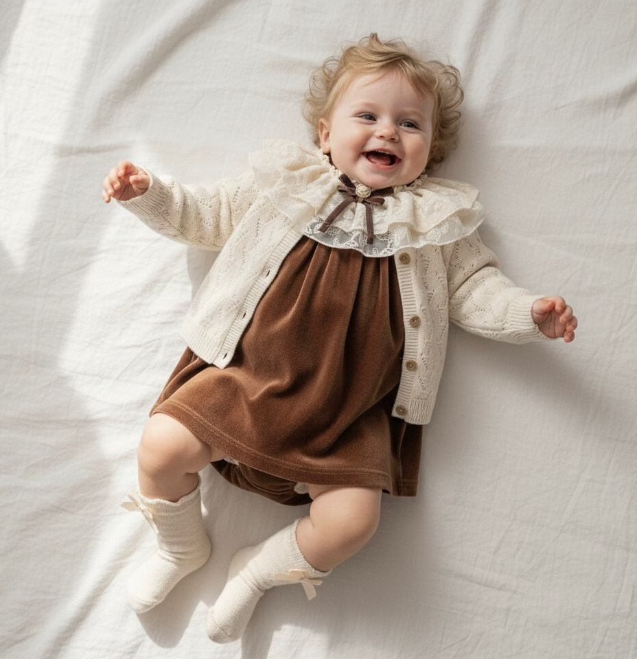 Kadife Premium Elbise Çorap Triko Hırka 3'lü Özel Kutulu Set Kahve