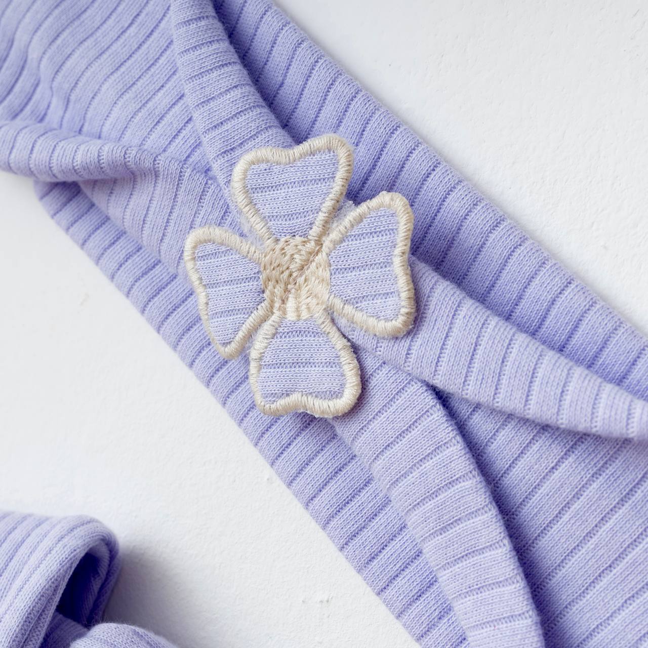 %100 Pamuk Daisell Çiçek Nakış Bandanalı Tulum Lila