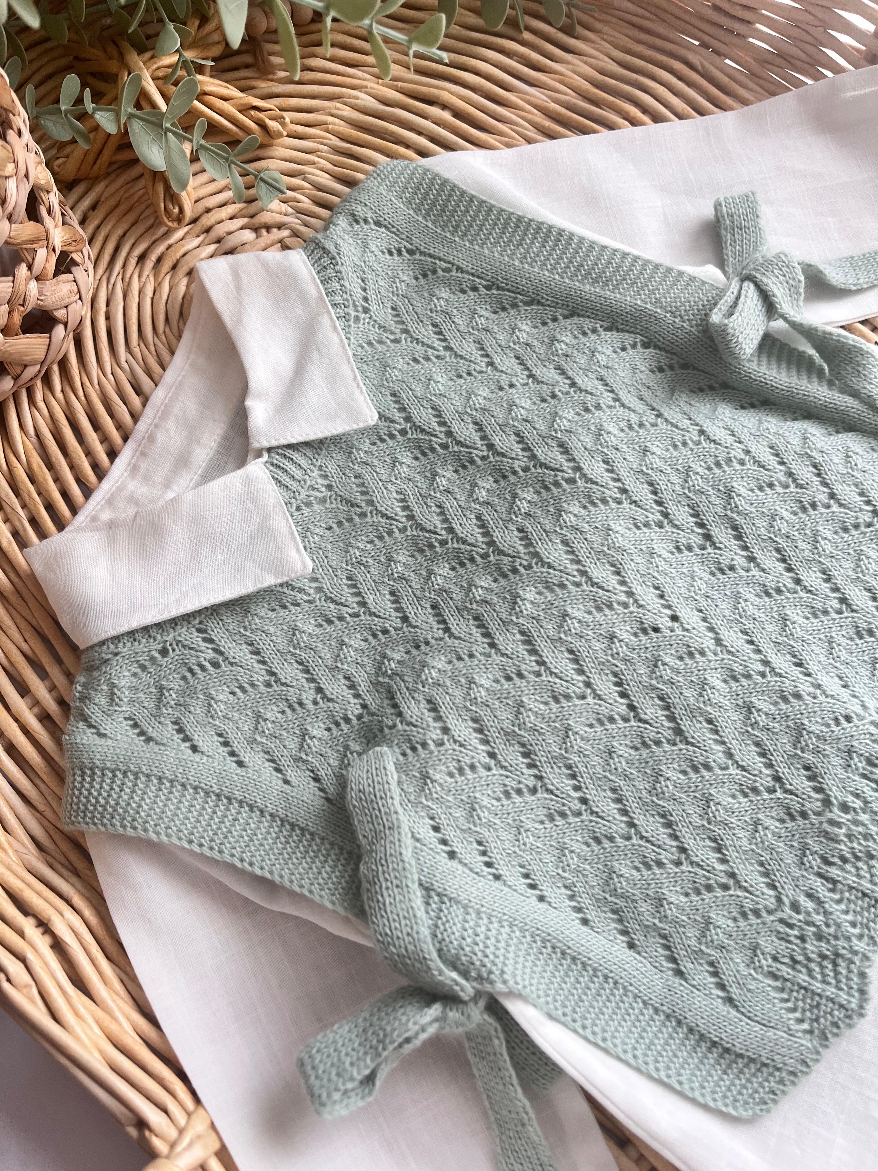 Triko Örme Süveterli Gömlek ve Alt 3'lü Takım Su Yeşili