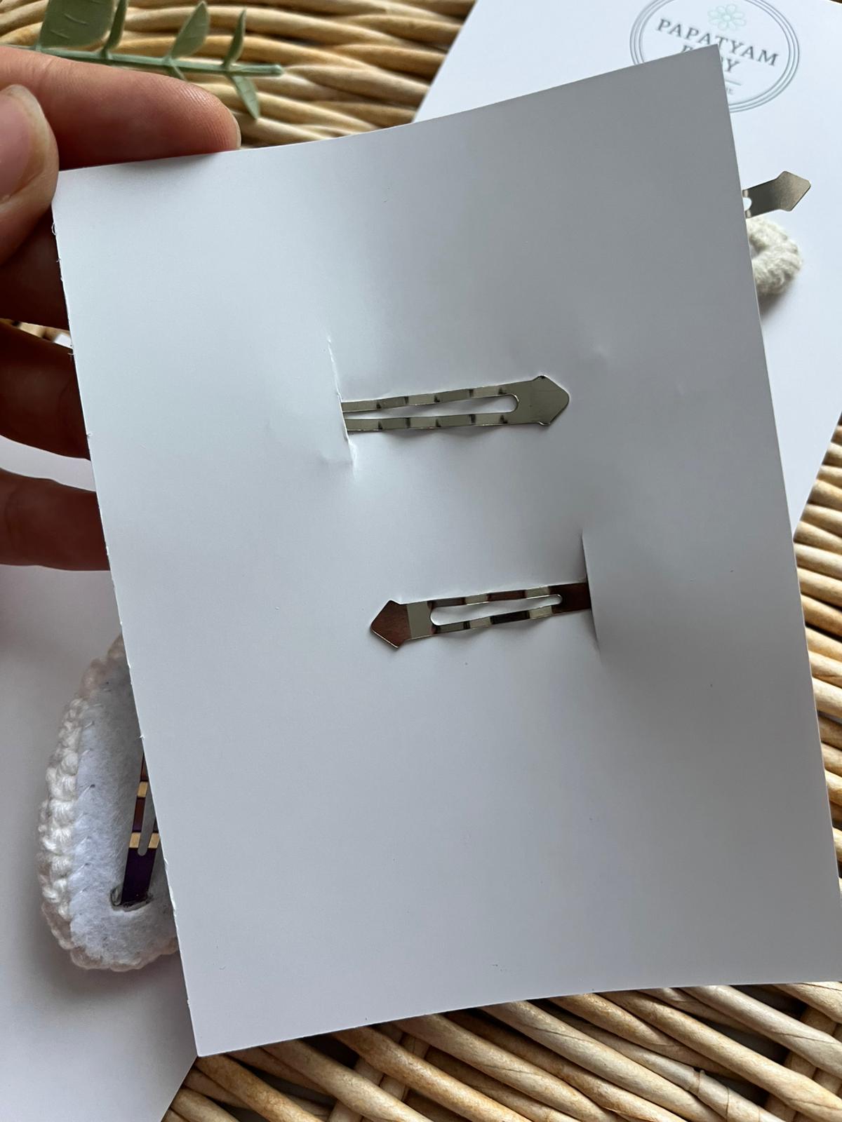 Örgü 3lü Papatyalar Desenli 2'li Toka