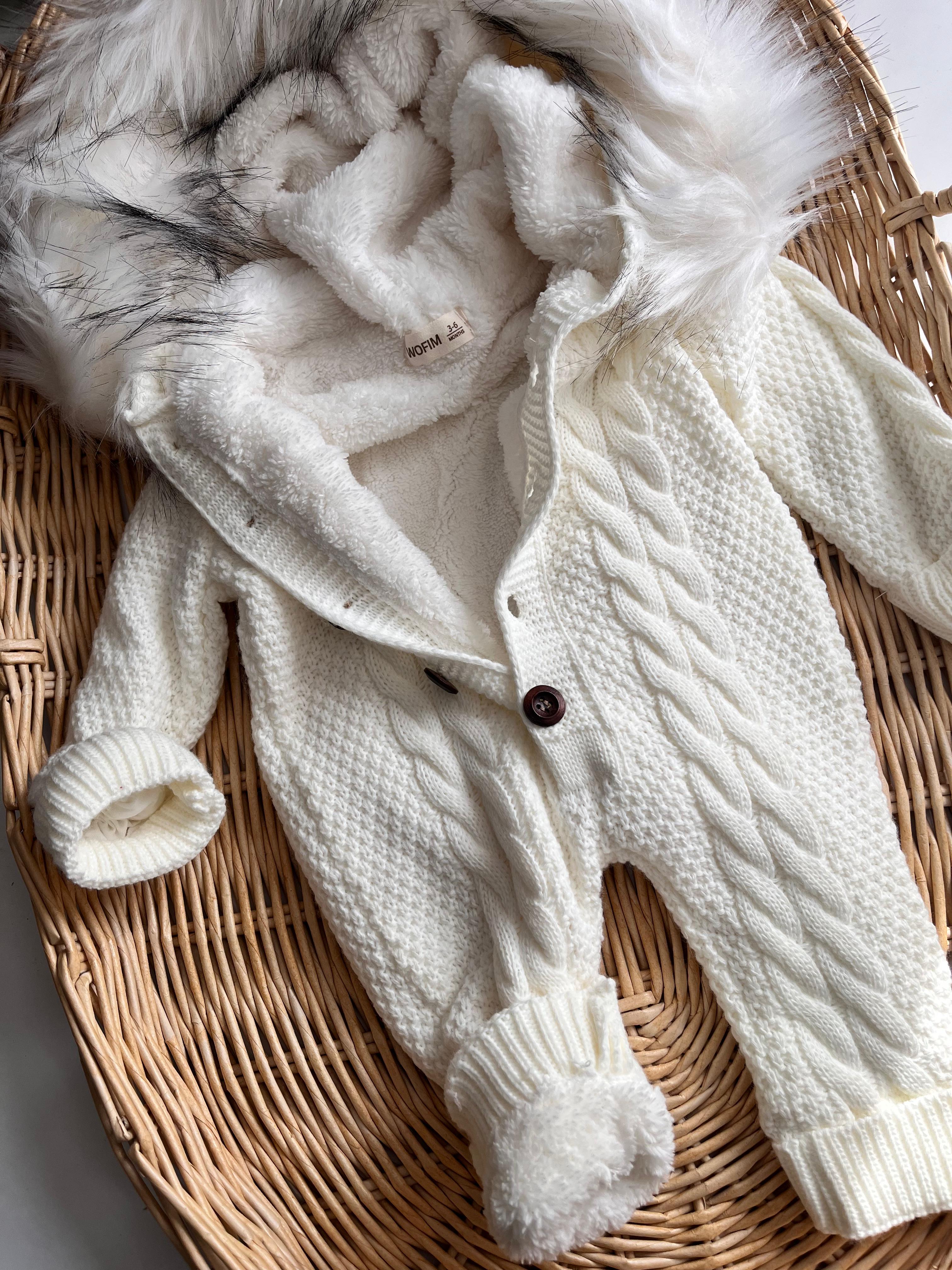 Kürklü İçi Welsoft Ördü Kalın Tulum Beyaz (Kürkü Çıkarılabilir)