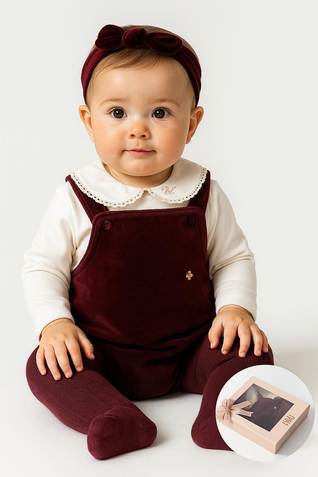 Kadife Bordo 4'lü Takım Özel Kutulu Set