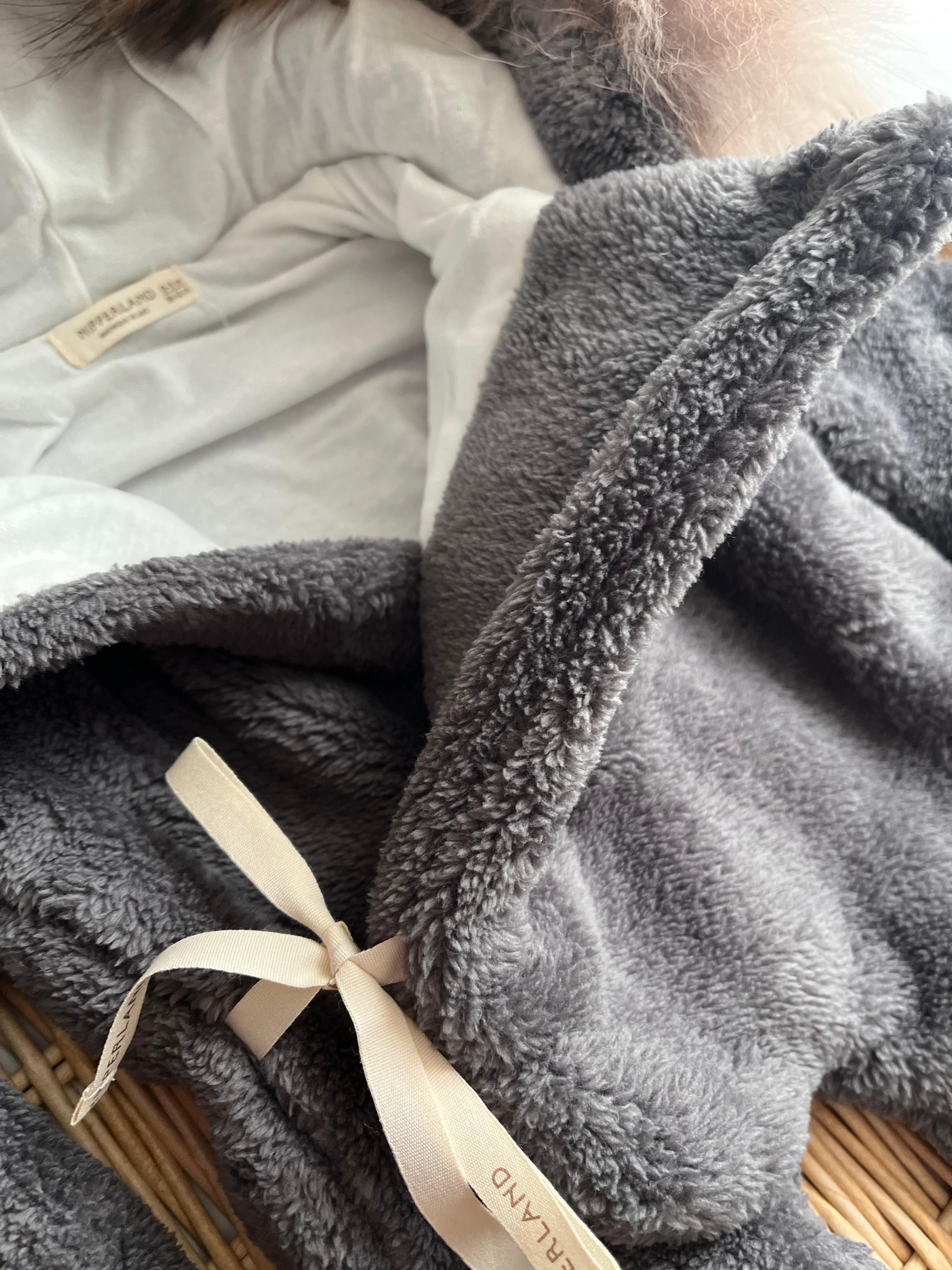 Organik Kürklü Welsoft Kalın Tulum Gri