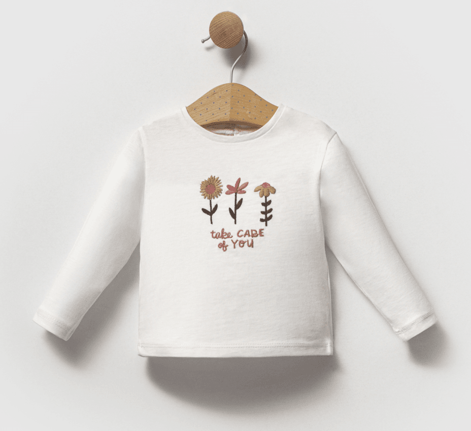 Bloom Örgü Çiçek Detay Hırka Tshirt Etek 3'lü Premium Set
