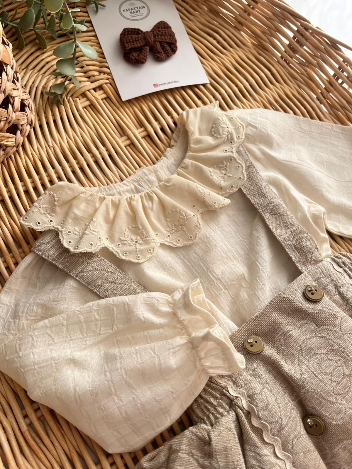 Little Rose Jile Elbise ve Gömlek 2'li Premium Pamuk Takım