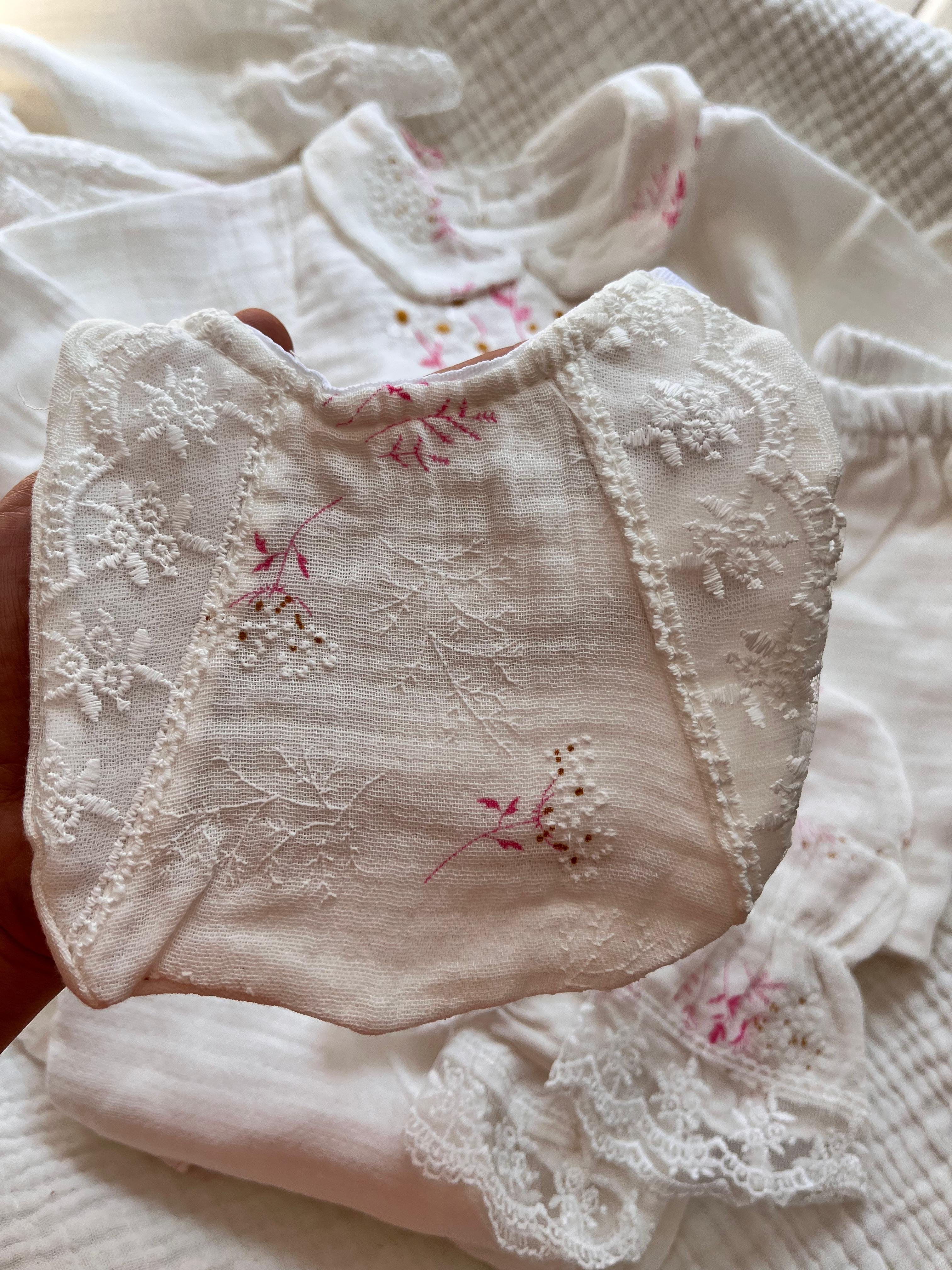 Linda 11 Parça %100 Pamuk Müslin Kumaş Yenidoğan  Set Pembe-Ekru