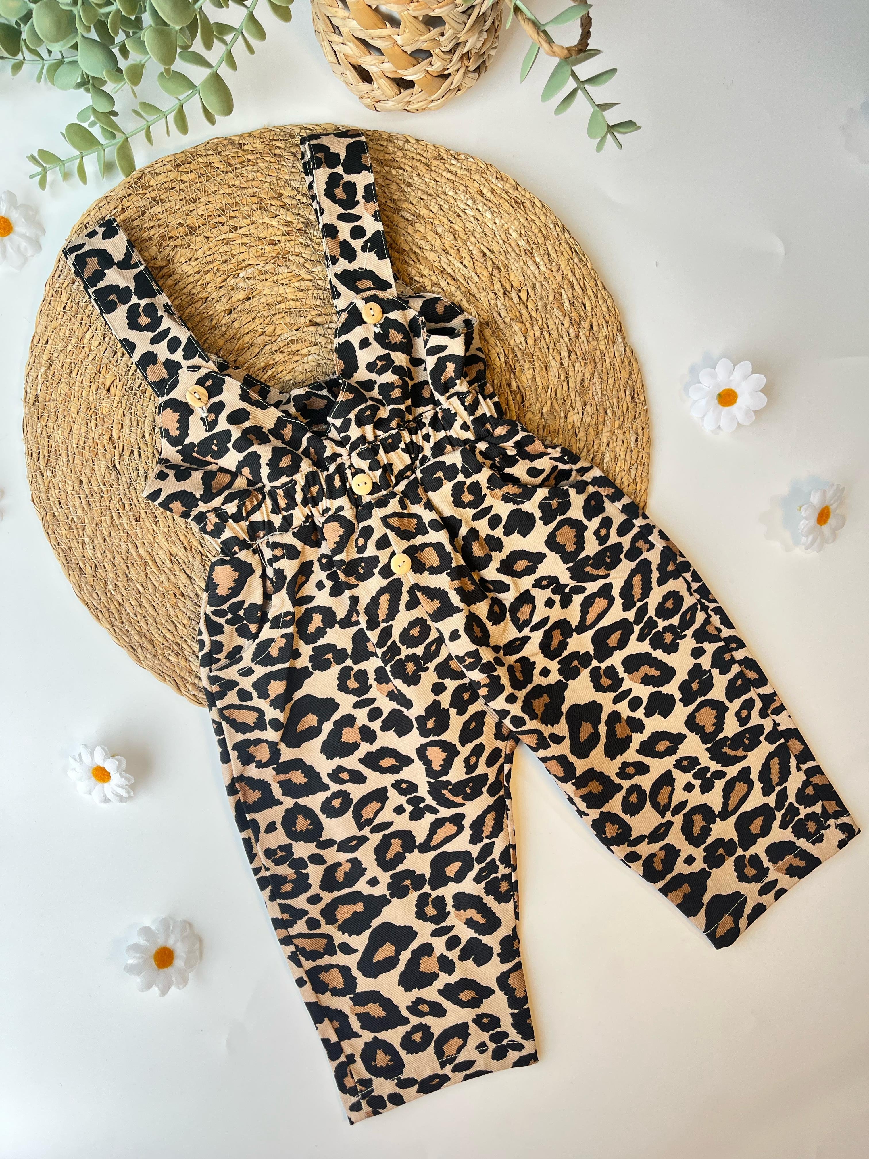 Leopar Salopet ve Bebe Yaka Müslin Tshirt