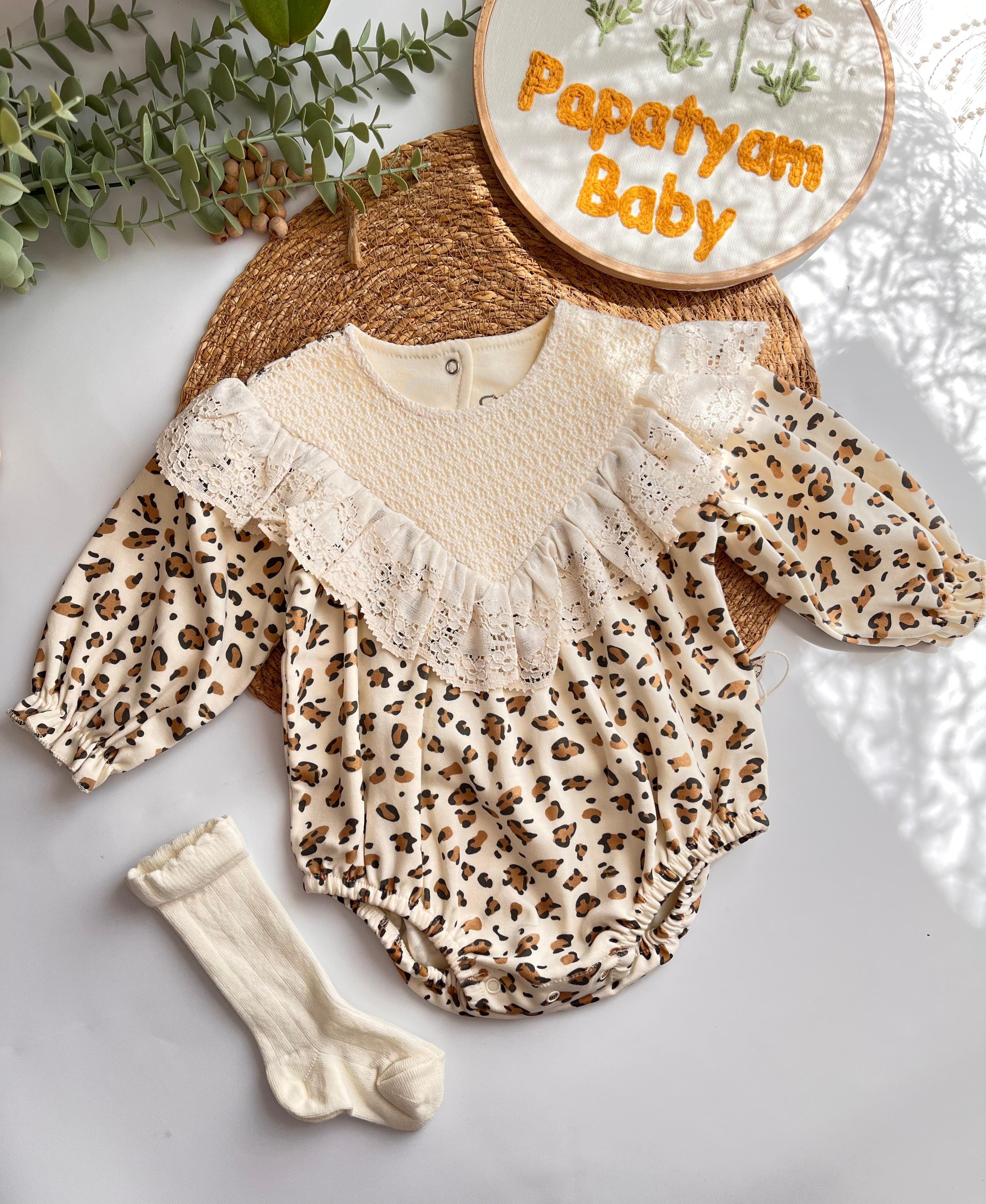 Leopar Romper ve  Çorap