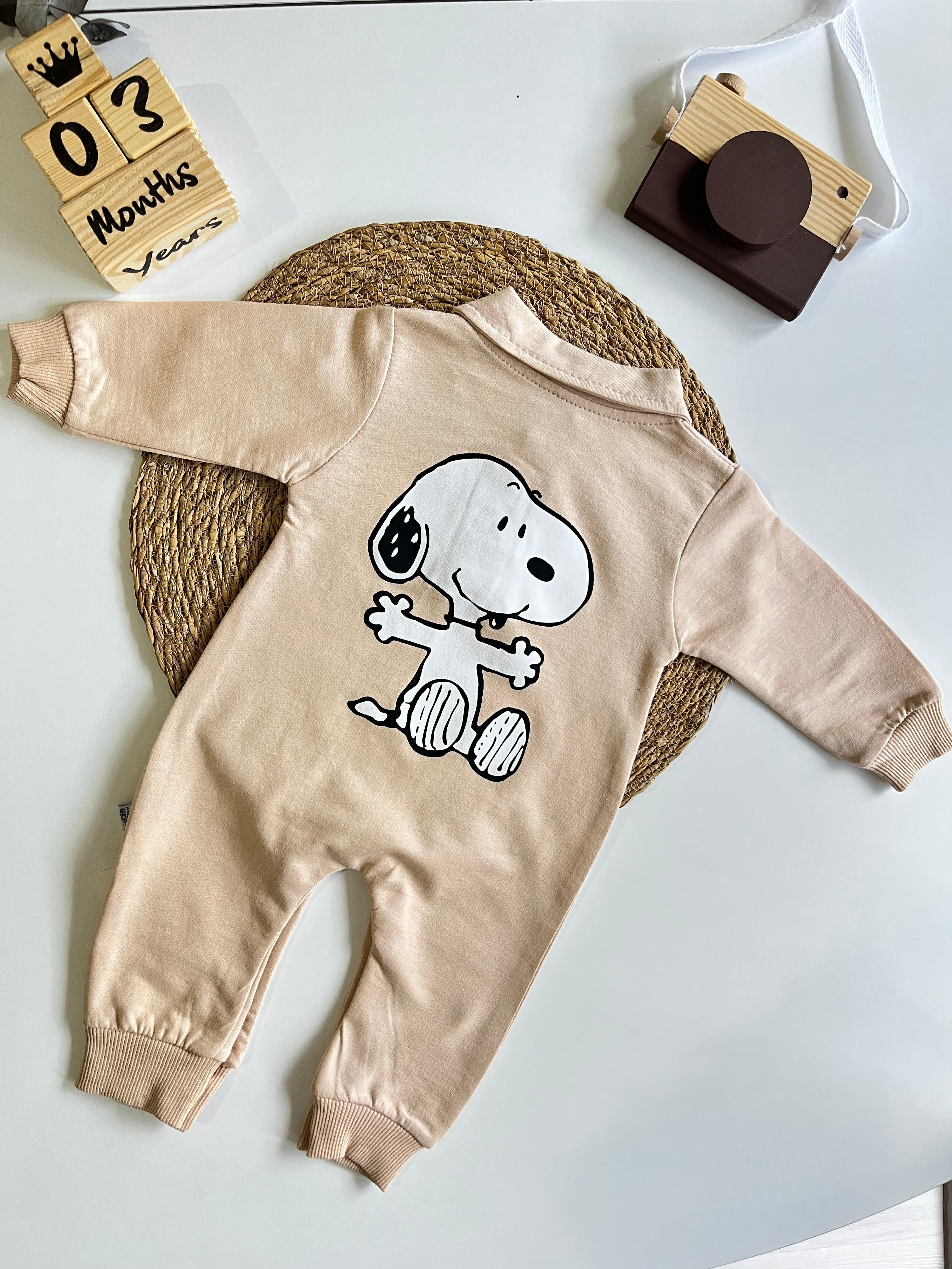 Snoopy Baskılı Polo Yaka Tulum