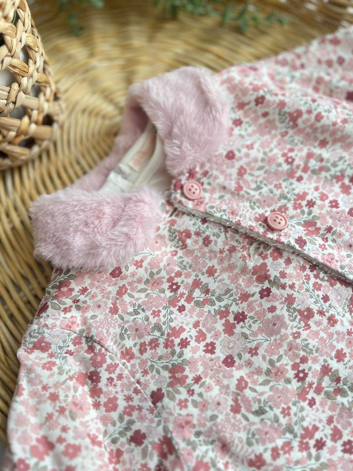 Valeria Premium Çıtır Çiçekli Peluş Yaka İçi Welsoft Montlu Tshirt Alt 3'lü Takım Pembe
