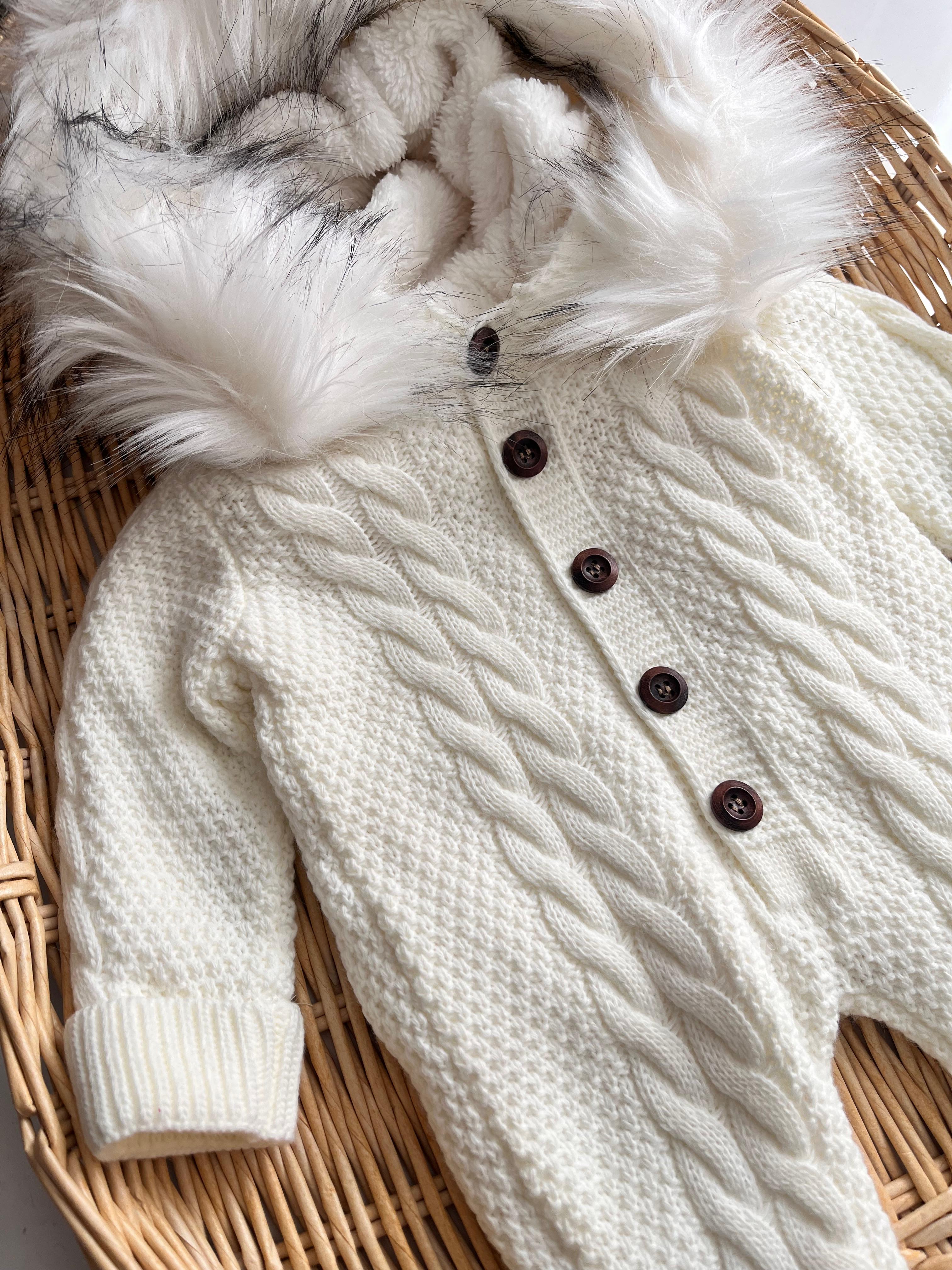 Kürklü İçi Welsoft Ördü Kalın Tulum Beyaz (Kürkü Çıkarılabilir)