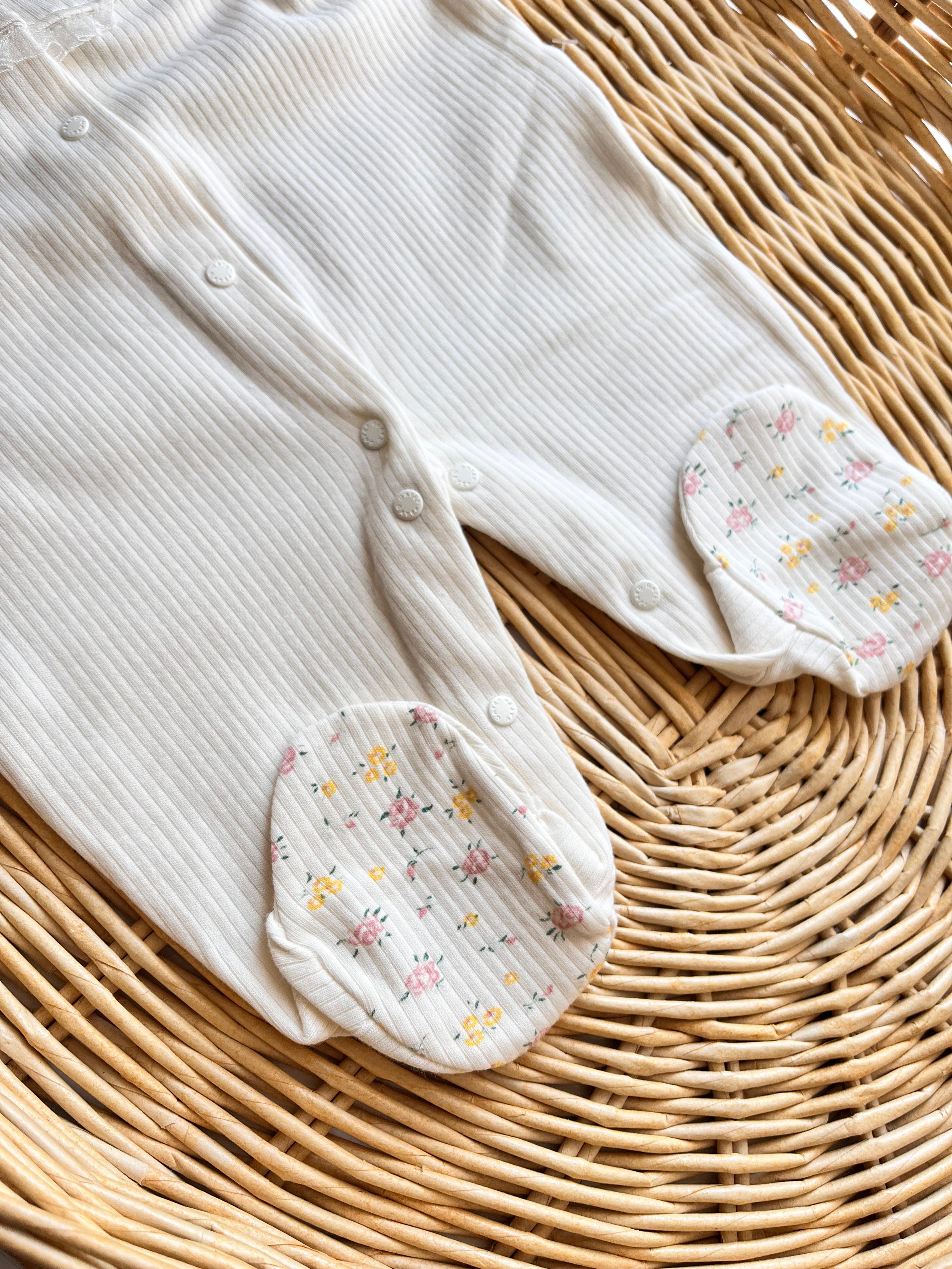 Loly Çiçek Nakış Tulum Ekru