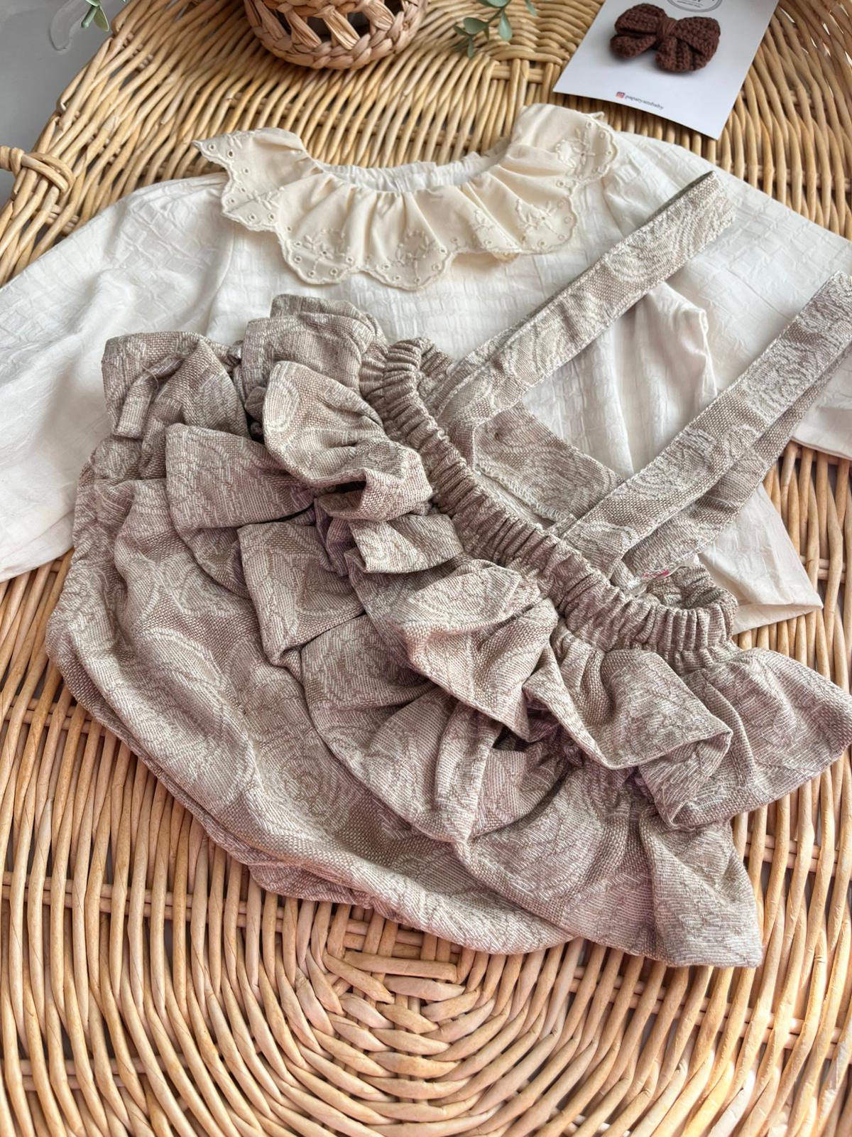 Little Rose Jile Elbise ve Gömlek 2'li Premium Pamuk Takım