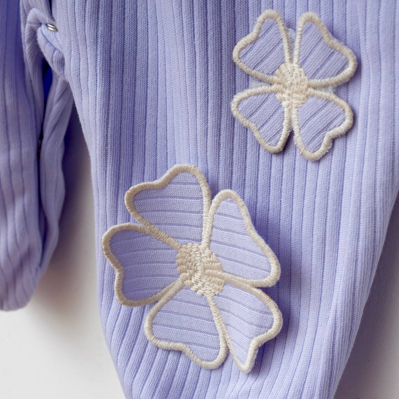 %100 Pamuk Daisell Çiçek Nakış Bandanalı Tulum Lila