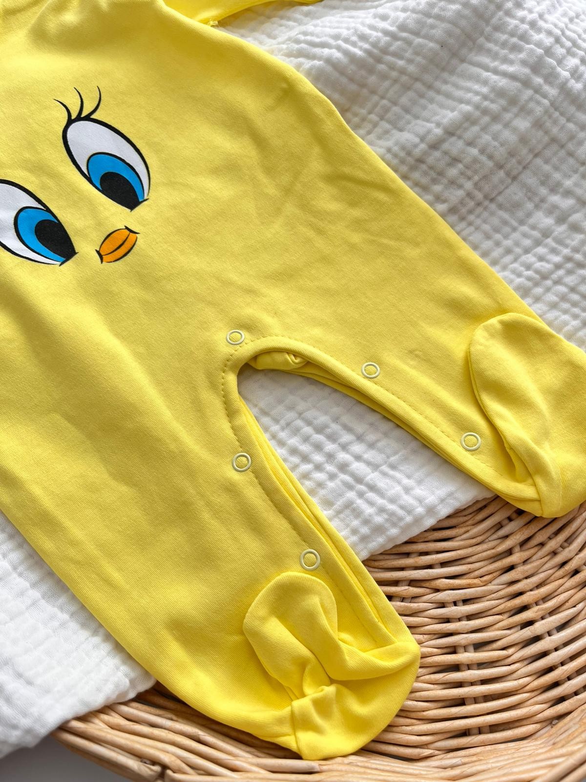 Tweety Baskılı Şapkalı Tulum