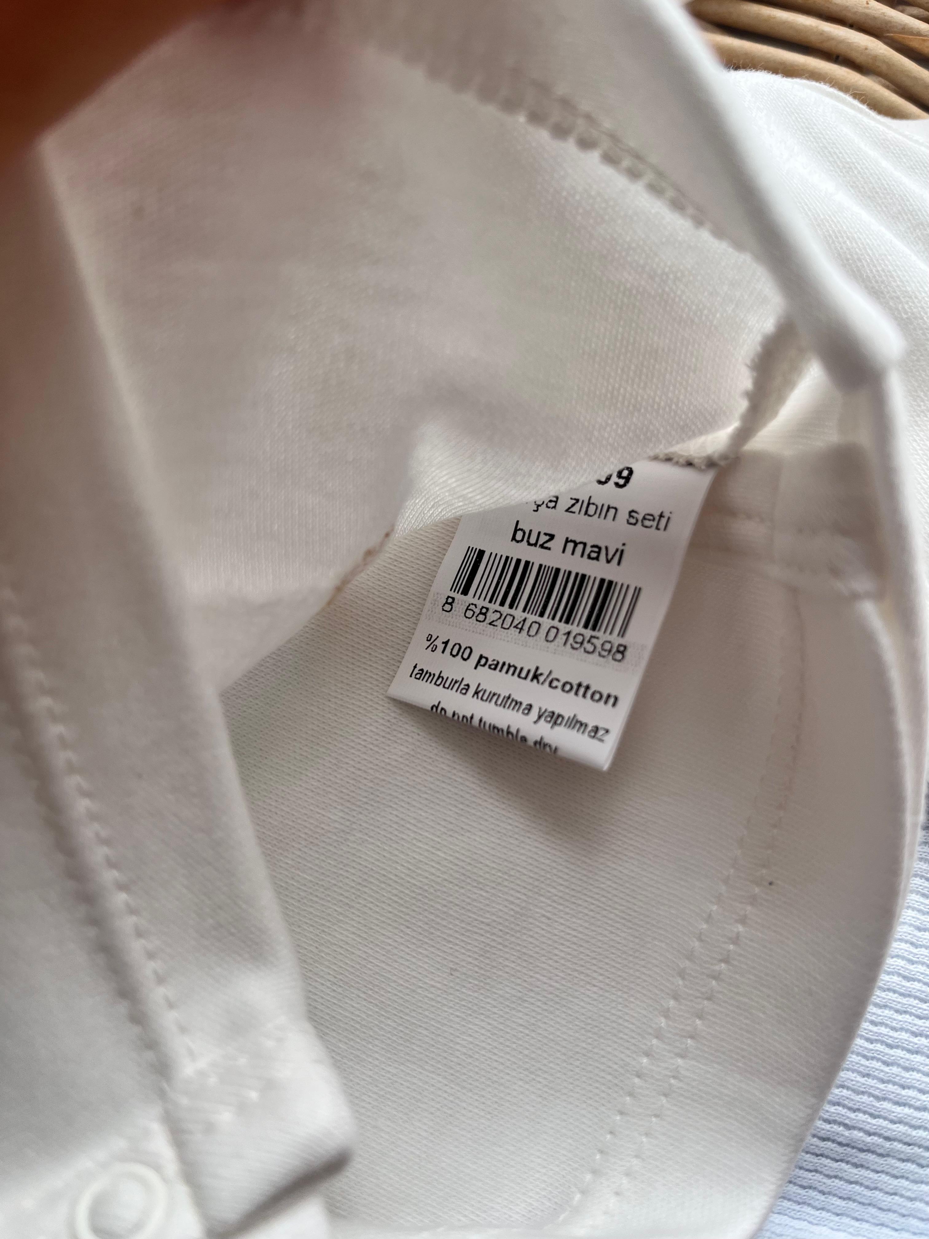 %100 Pamuk Erkek Bebek Araba Nakışlı 5'li Yenidoğan Set Buz Mavi