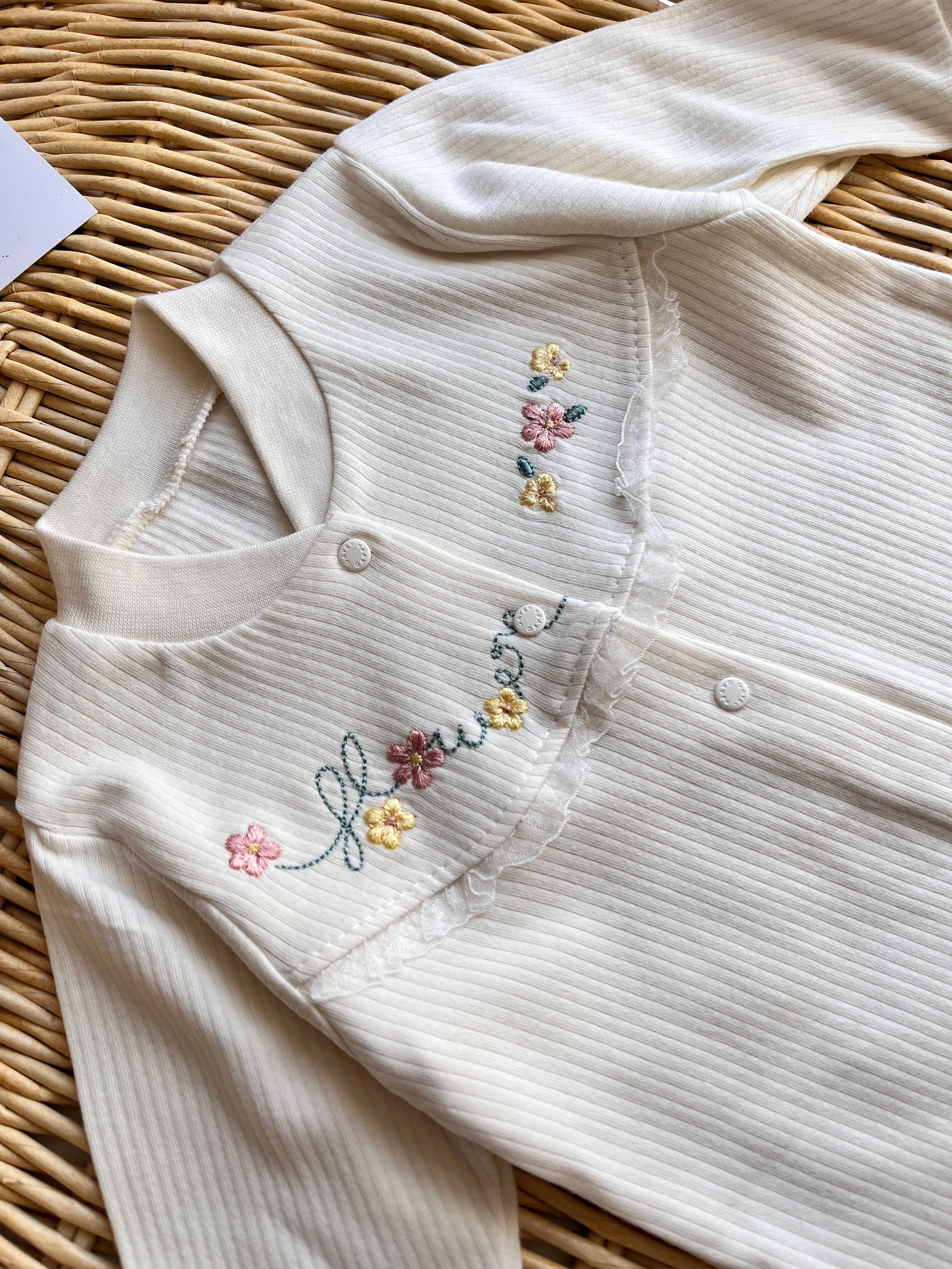 Loly Çiçek Nakış Tulum Ekru