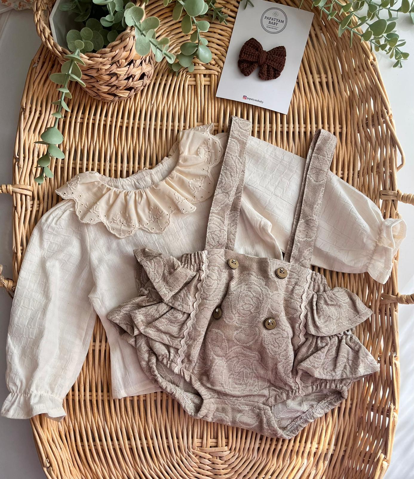 Little Rose Jile Elbise ve Gömlek 2'li Premium Pamuk Takım