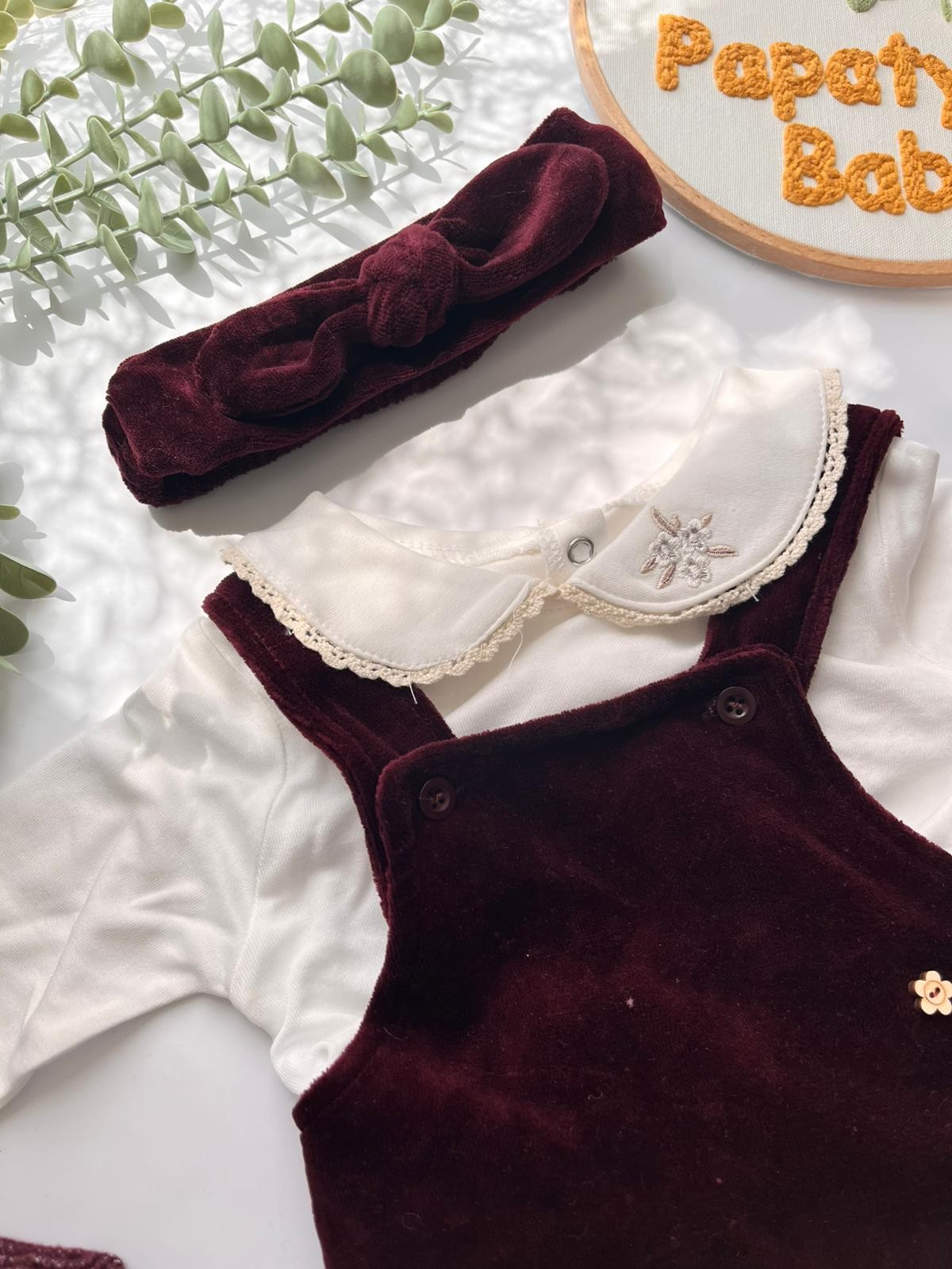 Kadife Bordo 4'lü Takım Özel Kutulu Set