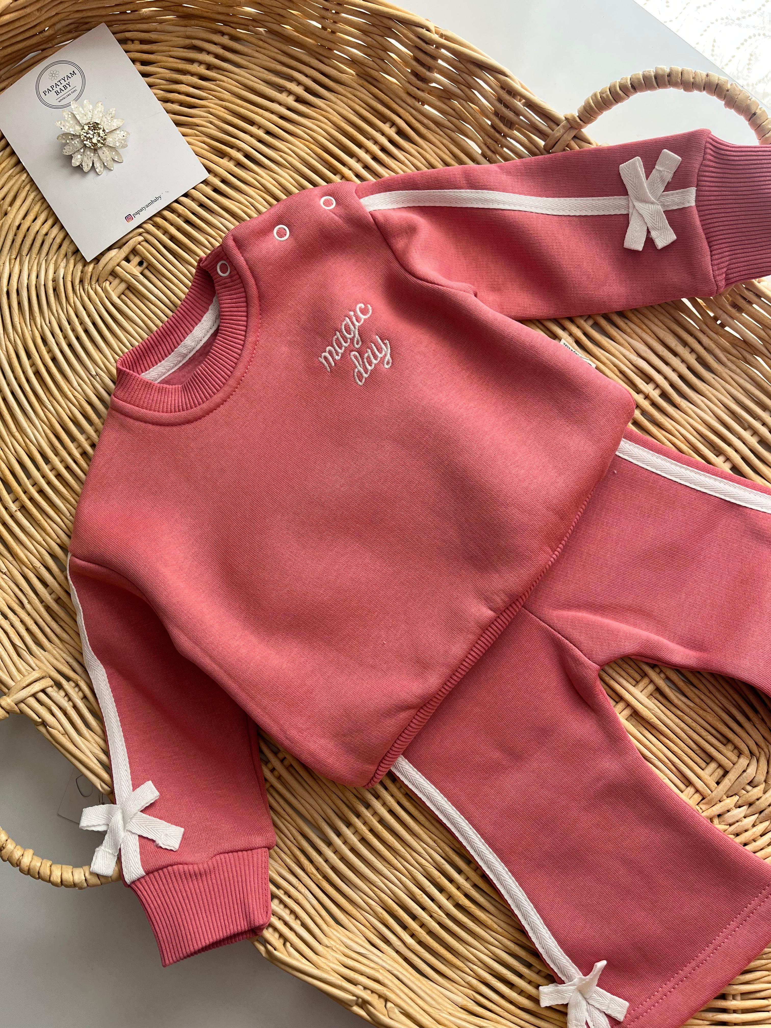 Magic Day İçi Şardonlu Kalın Takım Şeker Pembe ( 1 BÜYÜK BEDEN ALINIZ)